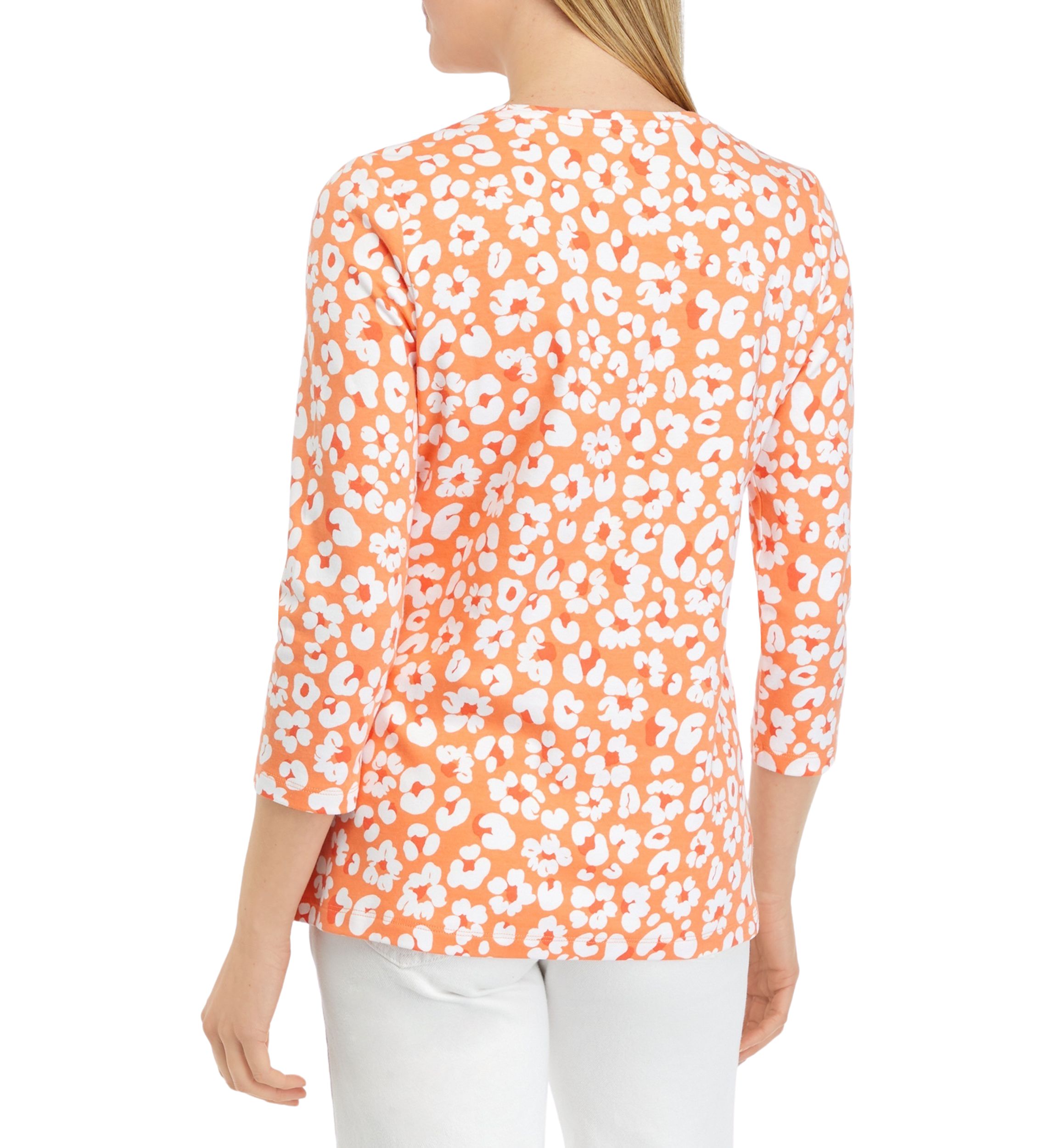 Womens 3/4 Sleeve Printed Top