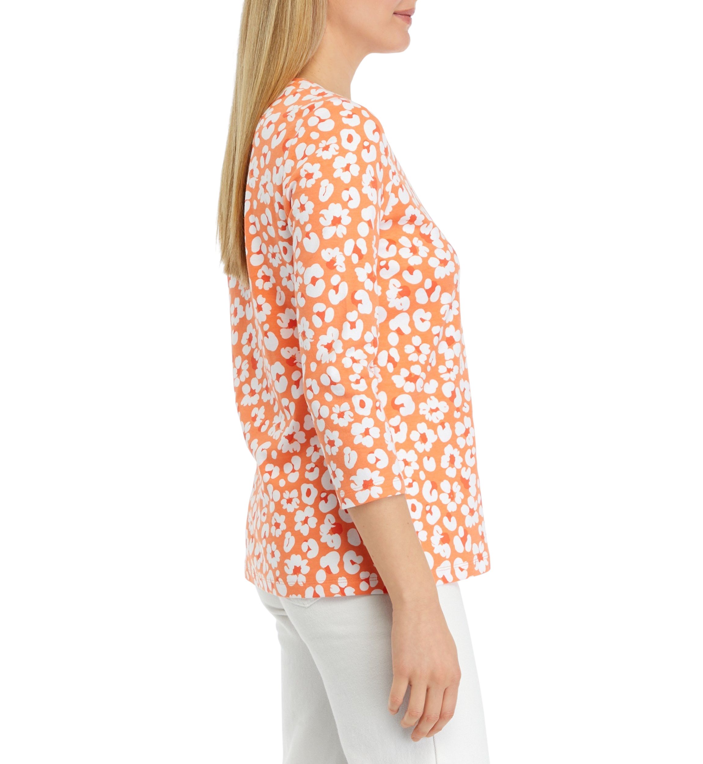 Womens 3/4 Sleeve Printed Top