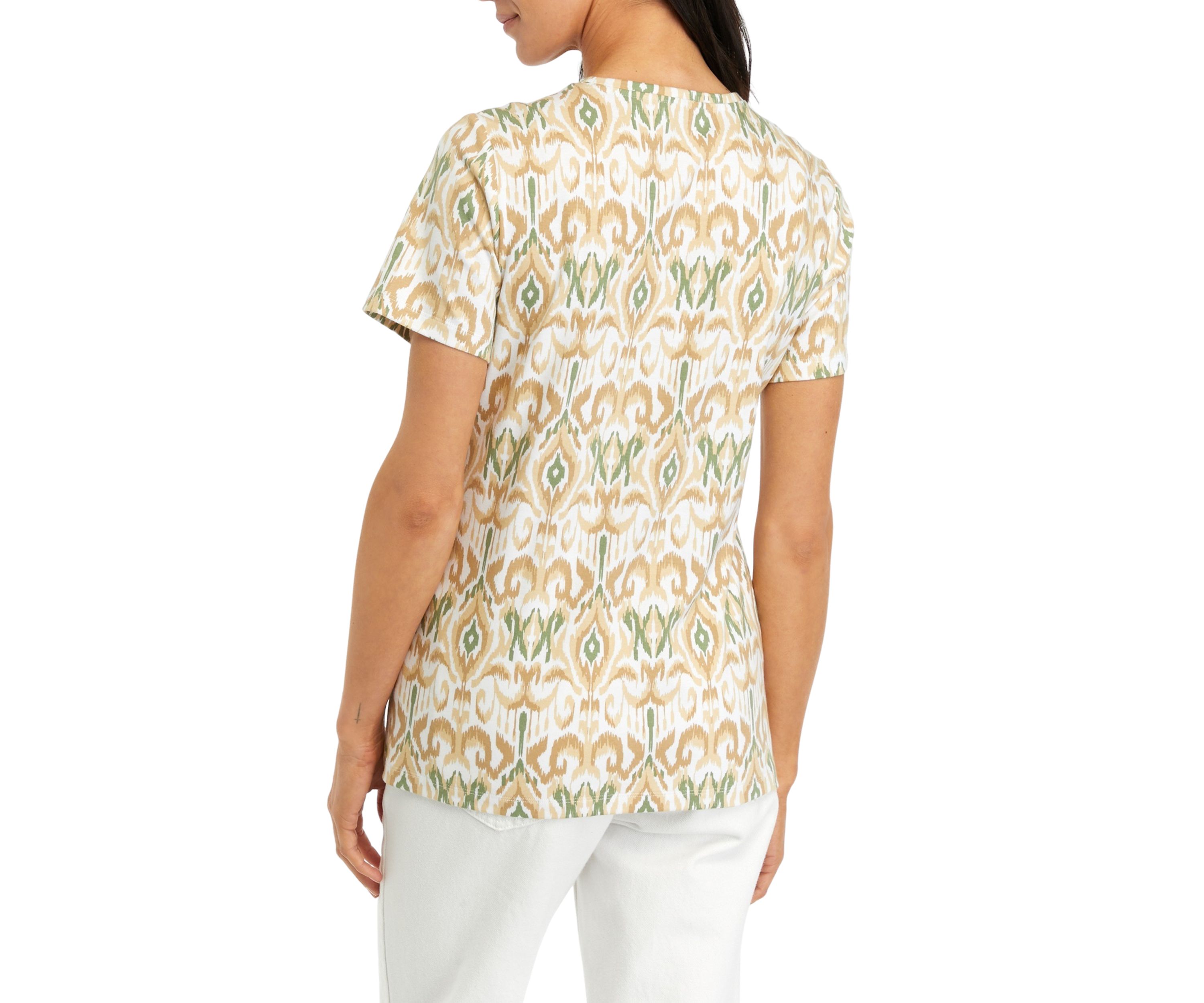 Womens Short Sleeve Crew Neck Printed T-Shirt