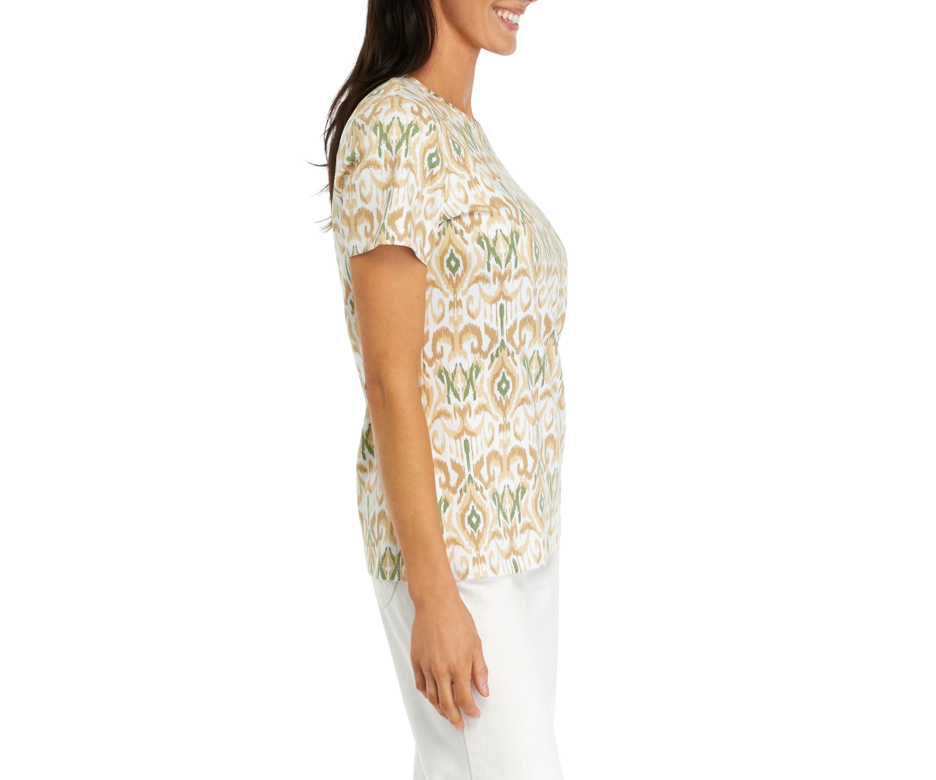 Womens Short Sleeve Crew Neck Printed T-Shirt