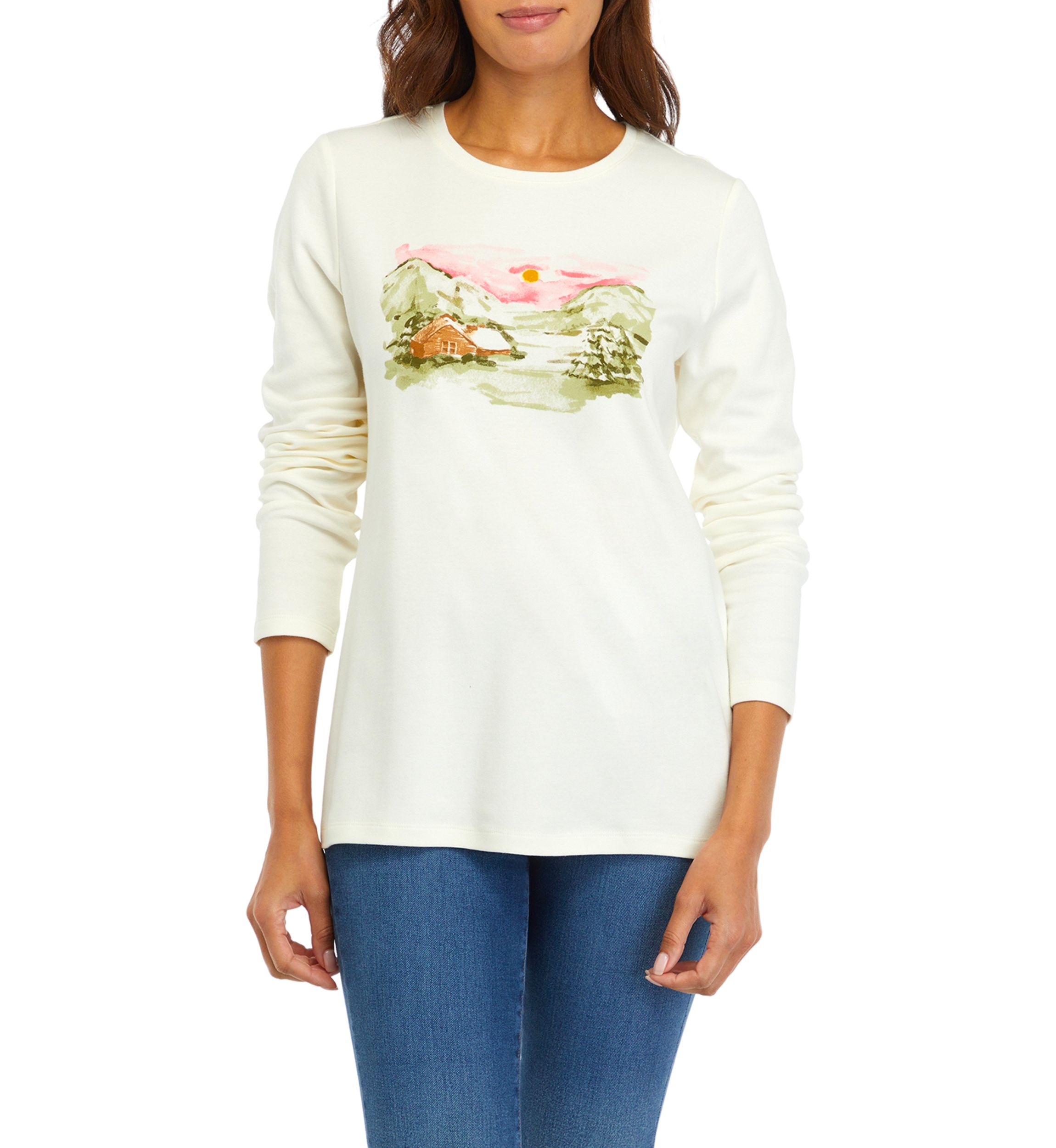 Womens Long Sleeve Graphic T-Shirt