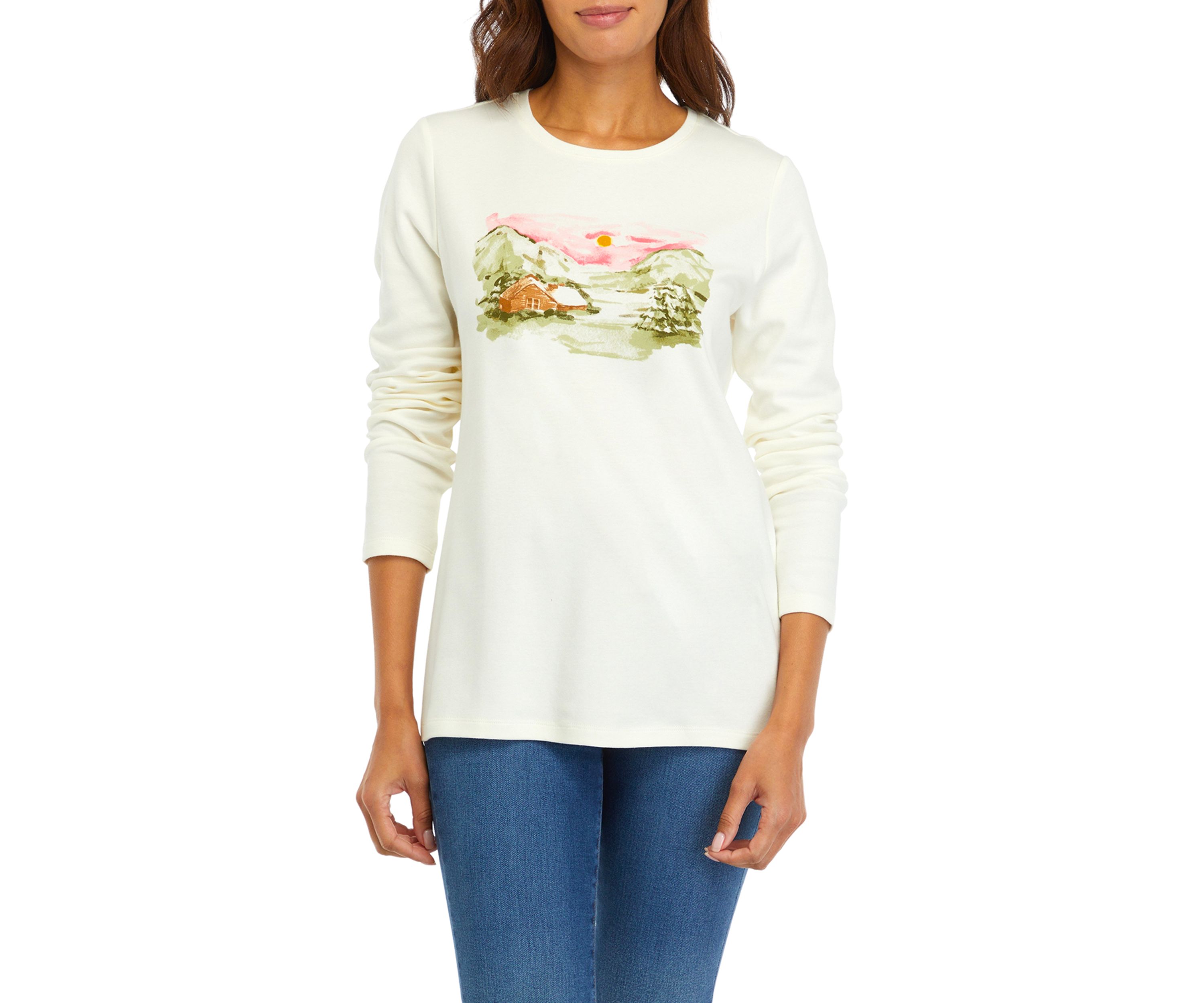 Womens Long Sleeve Graphic T-Shirt