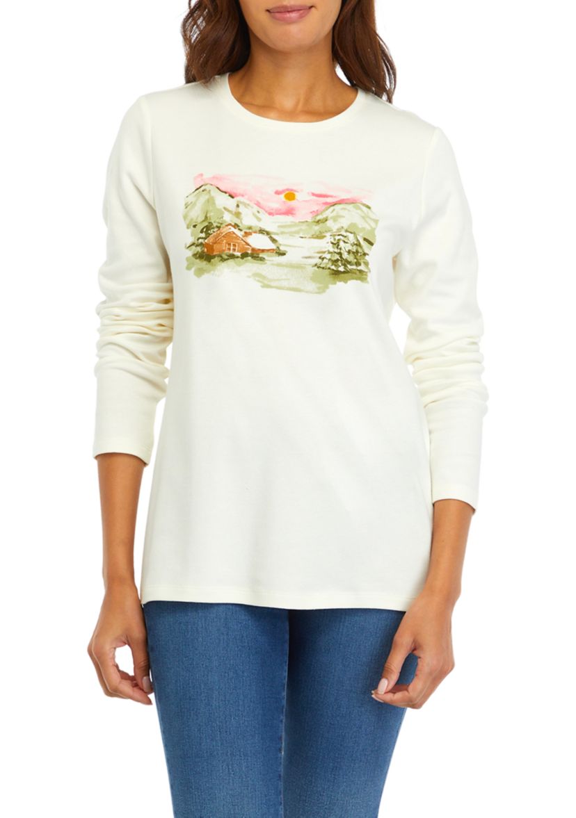 Womens Long Sleeve Graphic T-Shirt