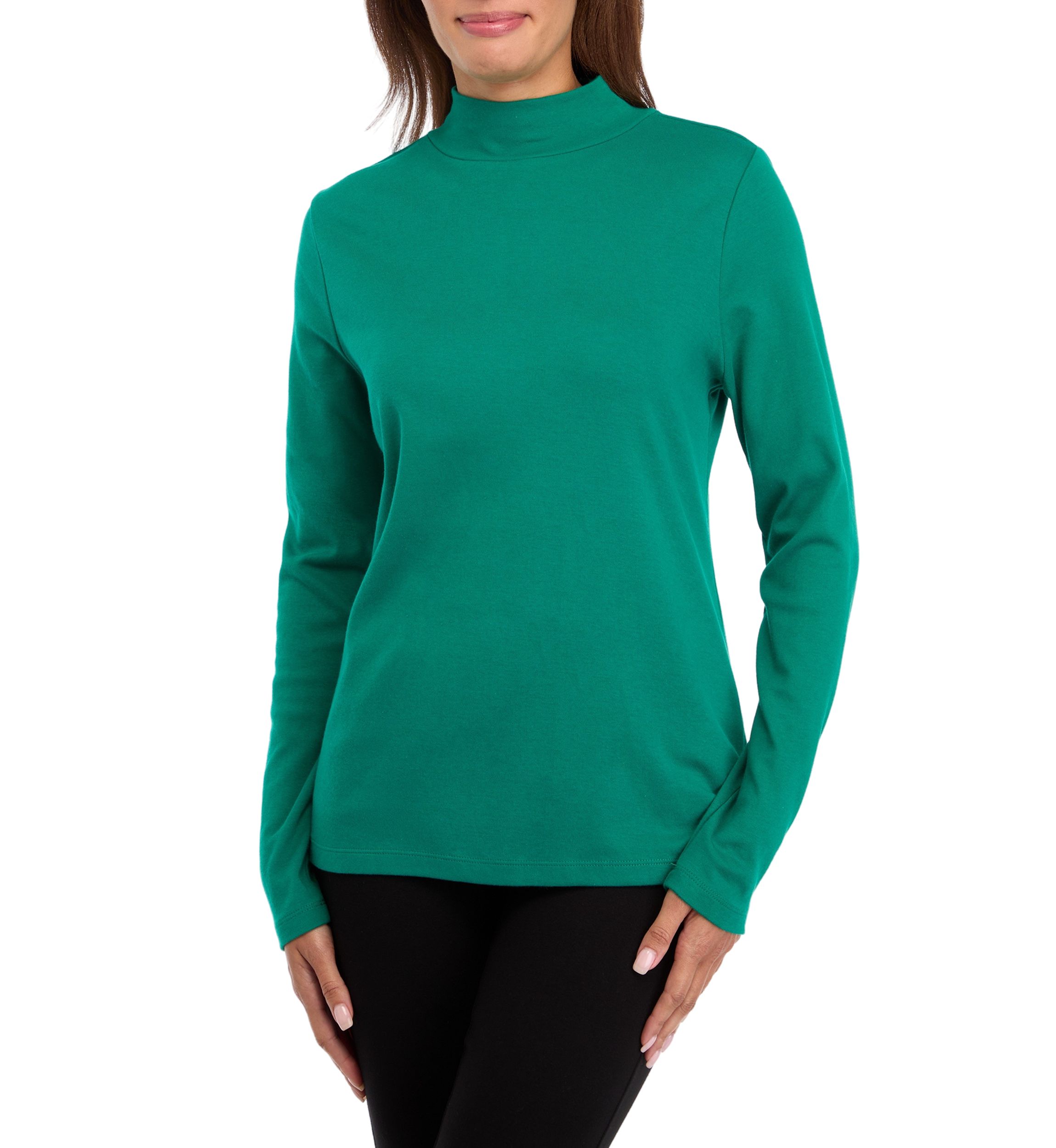 Womens Long Sleeve Mock Neck Top 