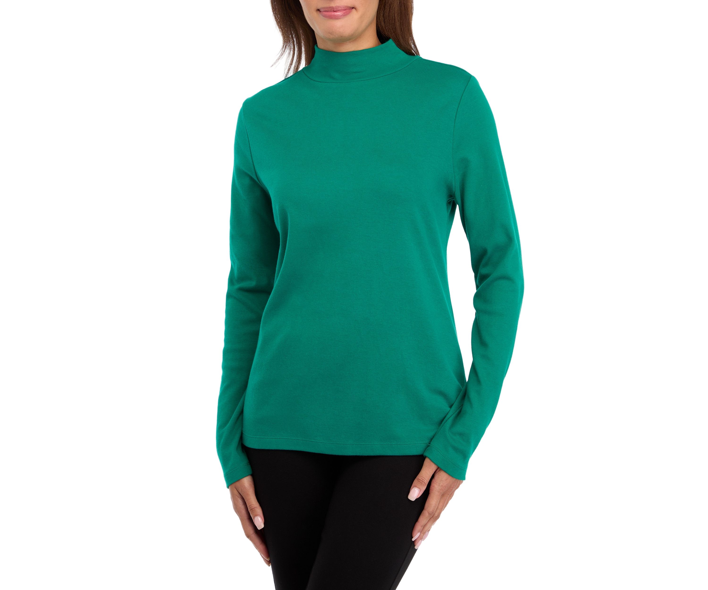 Womens Long Sleeve Mock Neck Top 