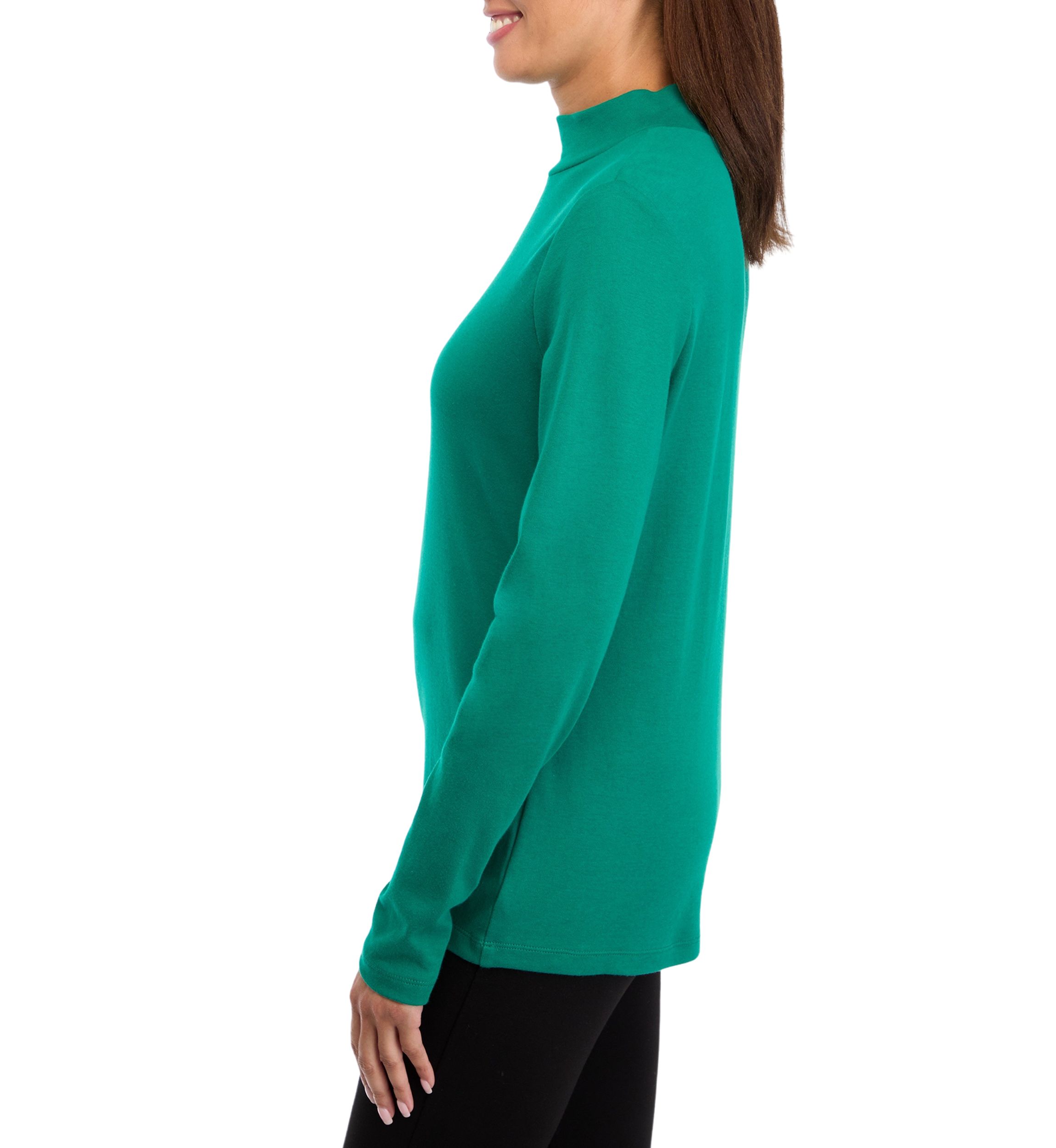 Womens Long Sleeve Mock Neck Top 
