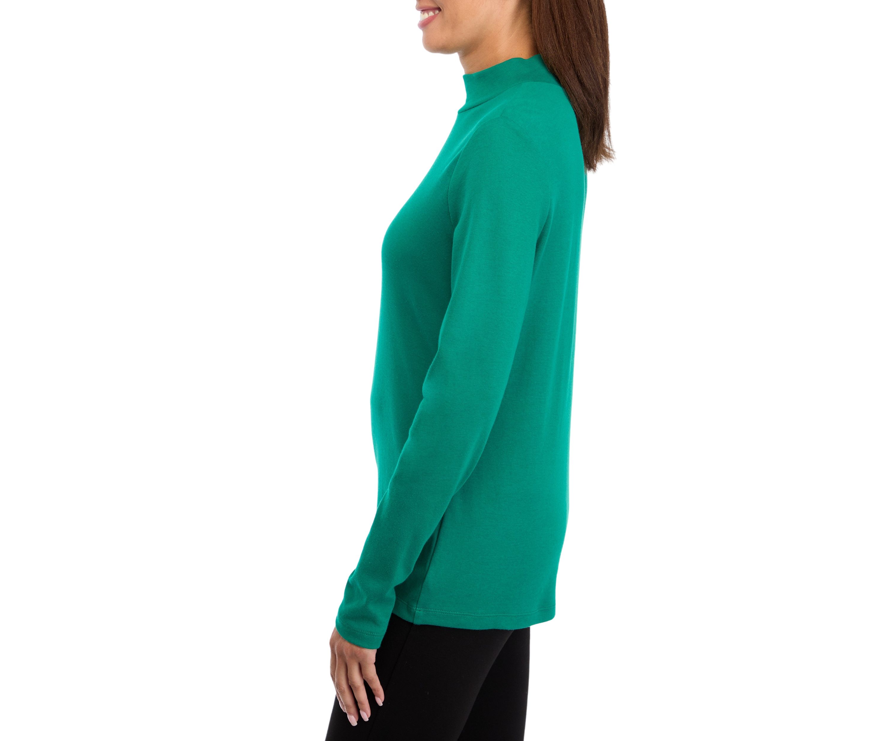 Womens Long Sleeve Mock Neck Top 