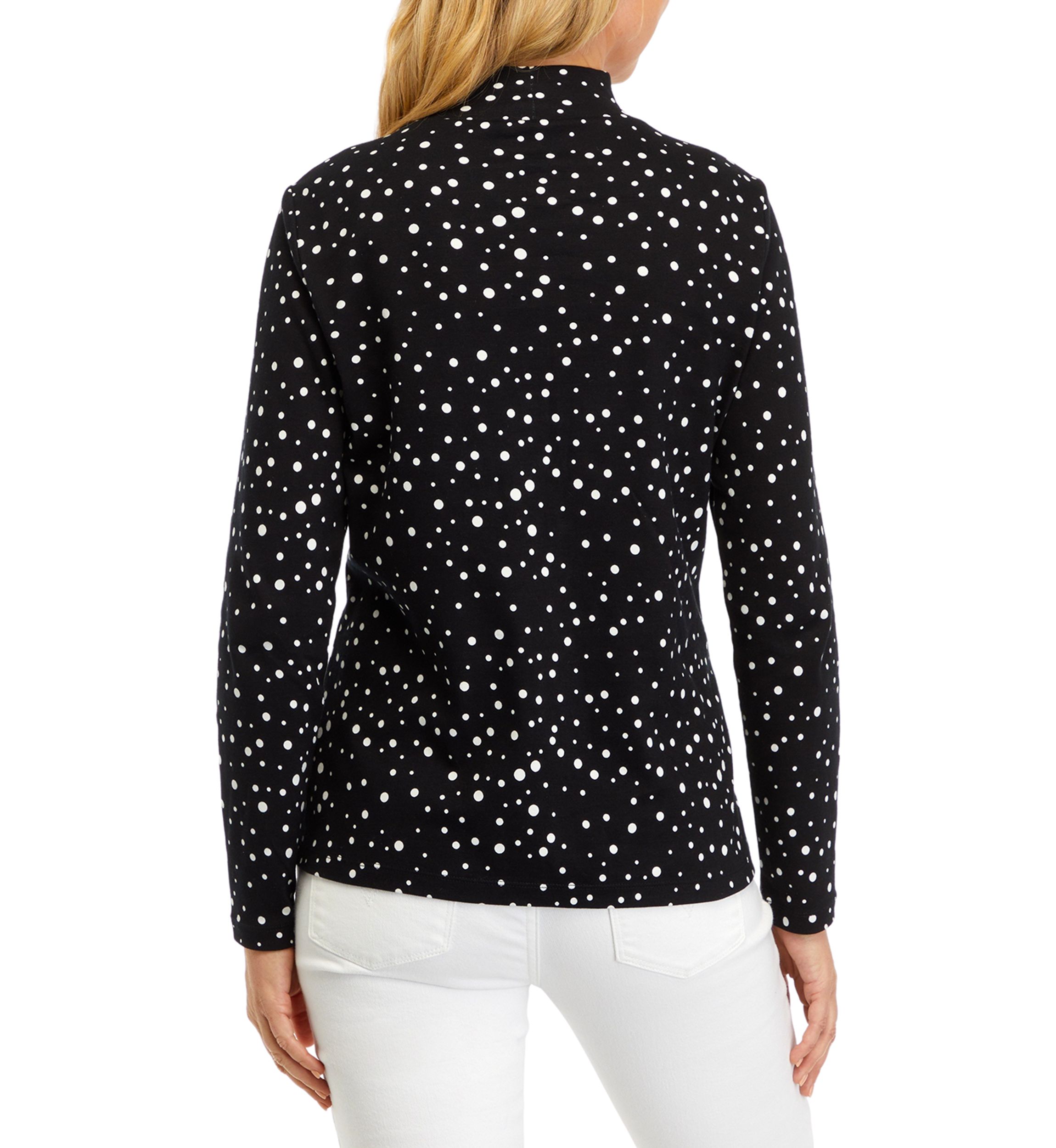 Womens Printed Mock Neck Top