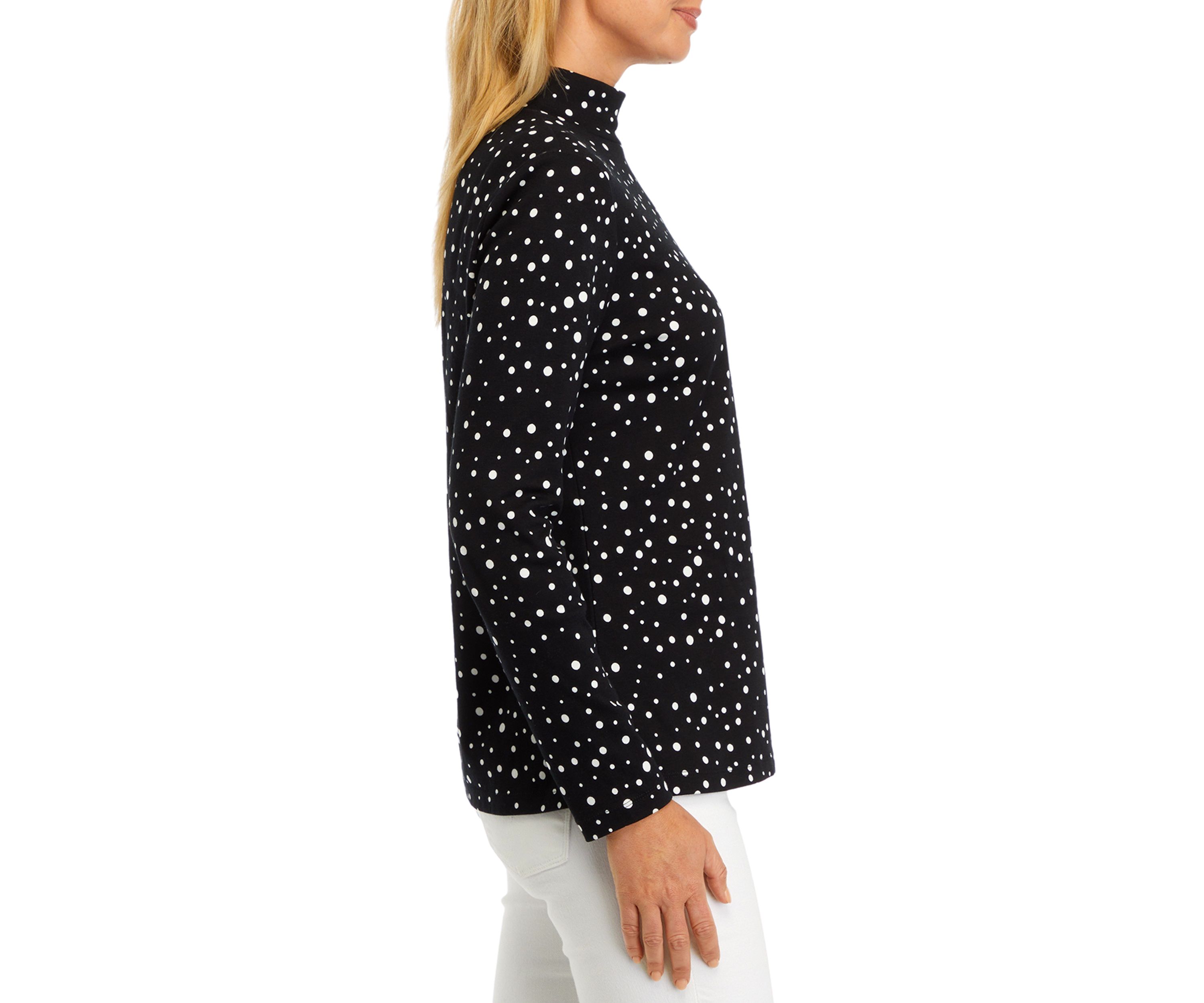 Womens Printed Mock Neck Top