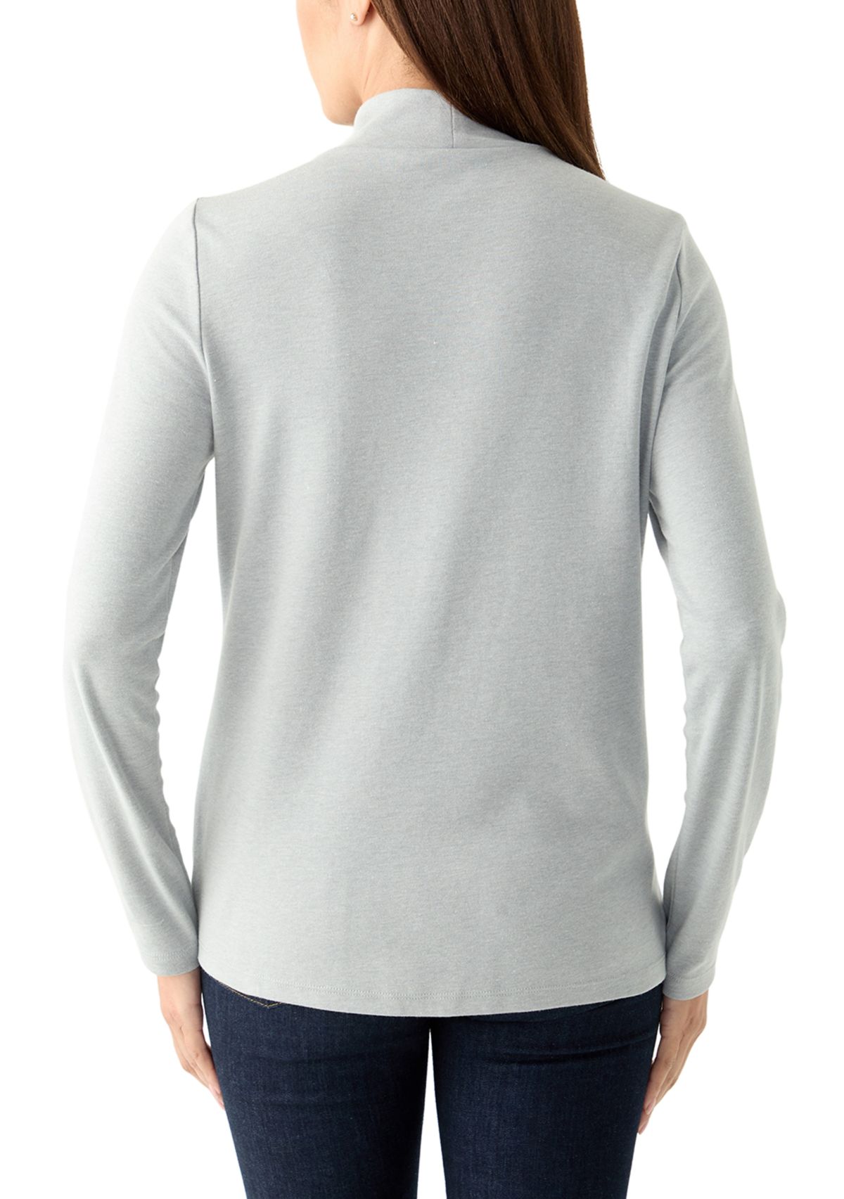 Womens Long Sleeve Mock Neck T-Shirt