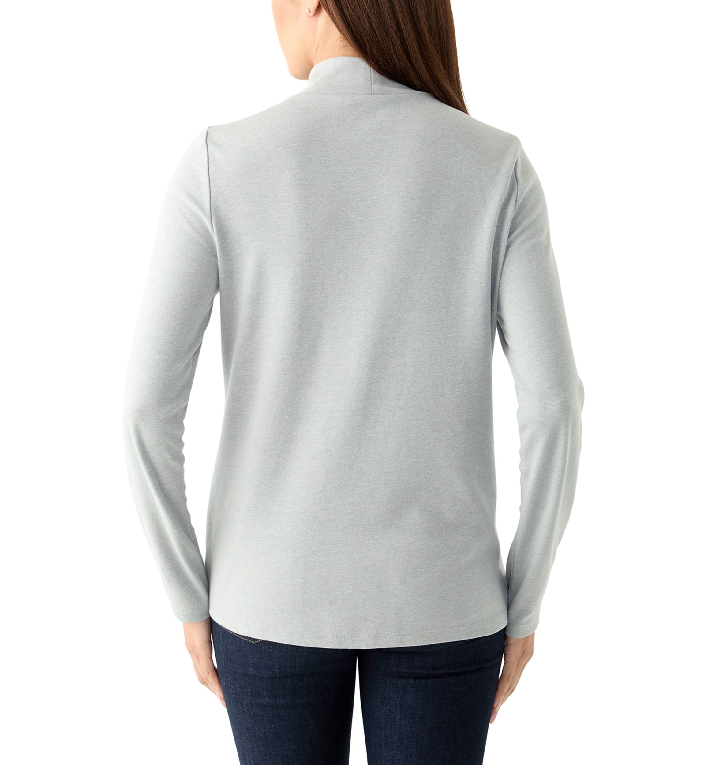 Womens Long Sleeve Mock Neck T-Shirt