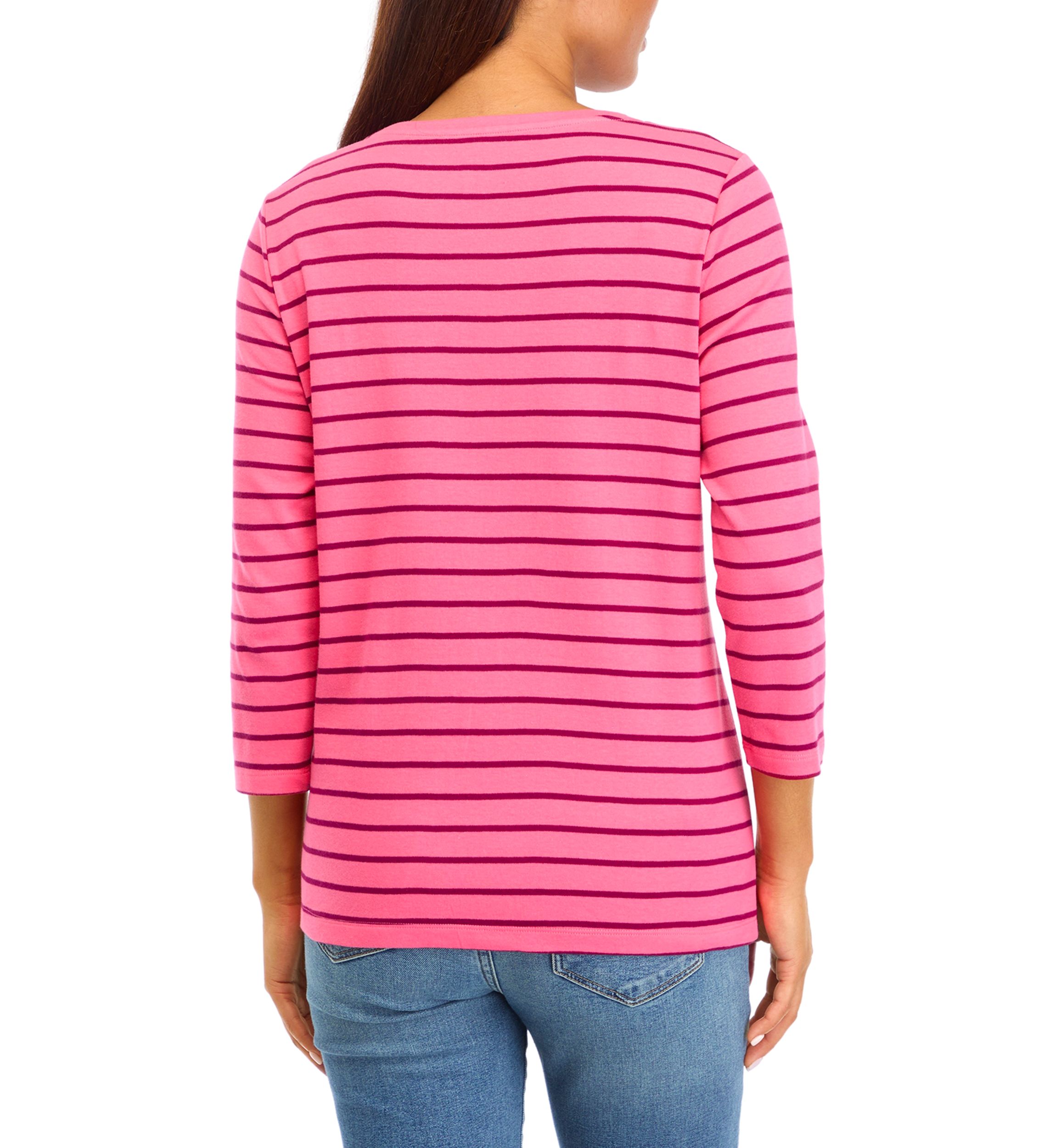 Womens V-Neck Striped T-Shirt 