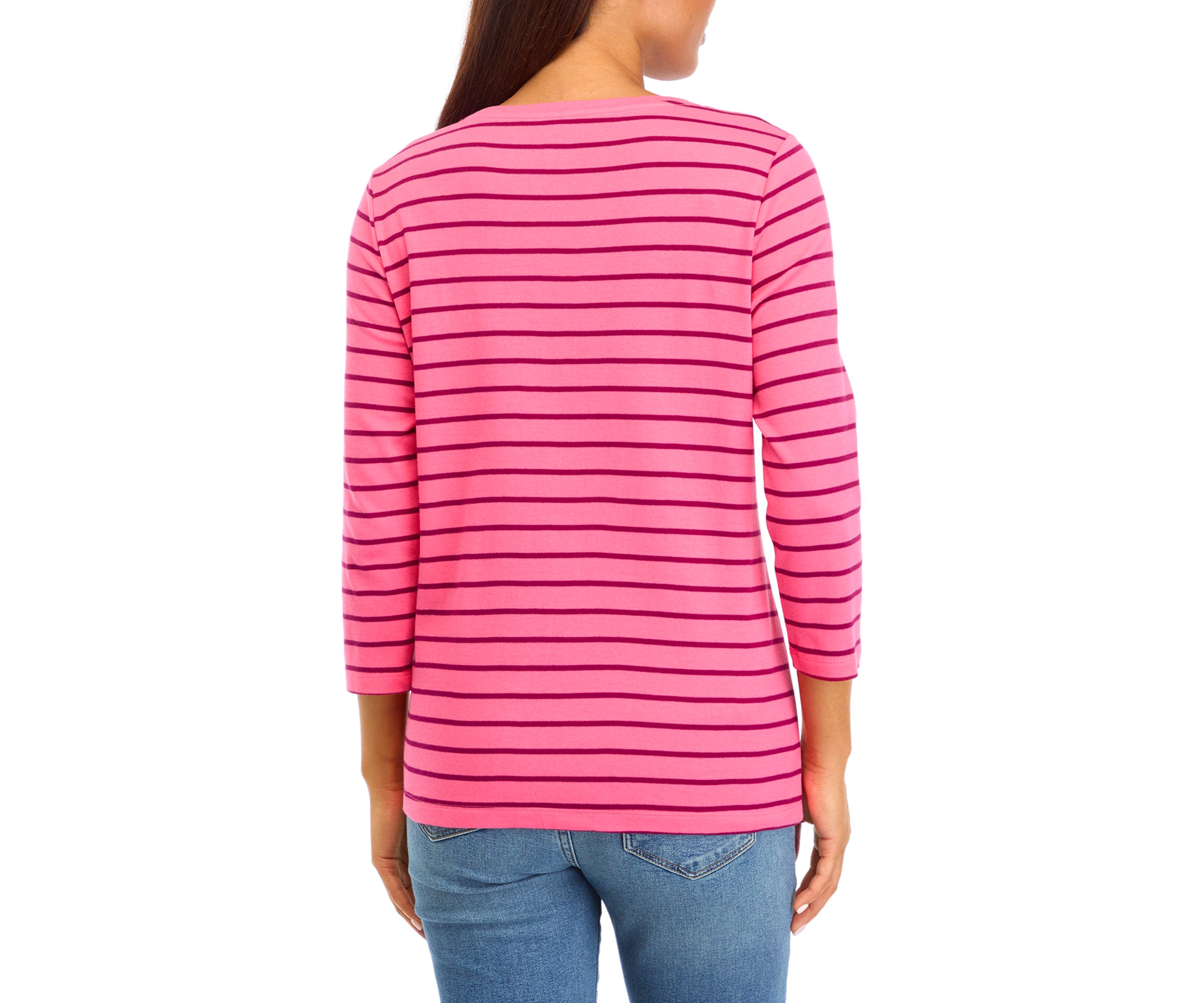 Womens V-Neck Striped T-Shirt 