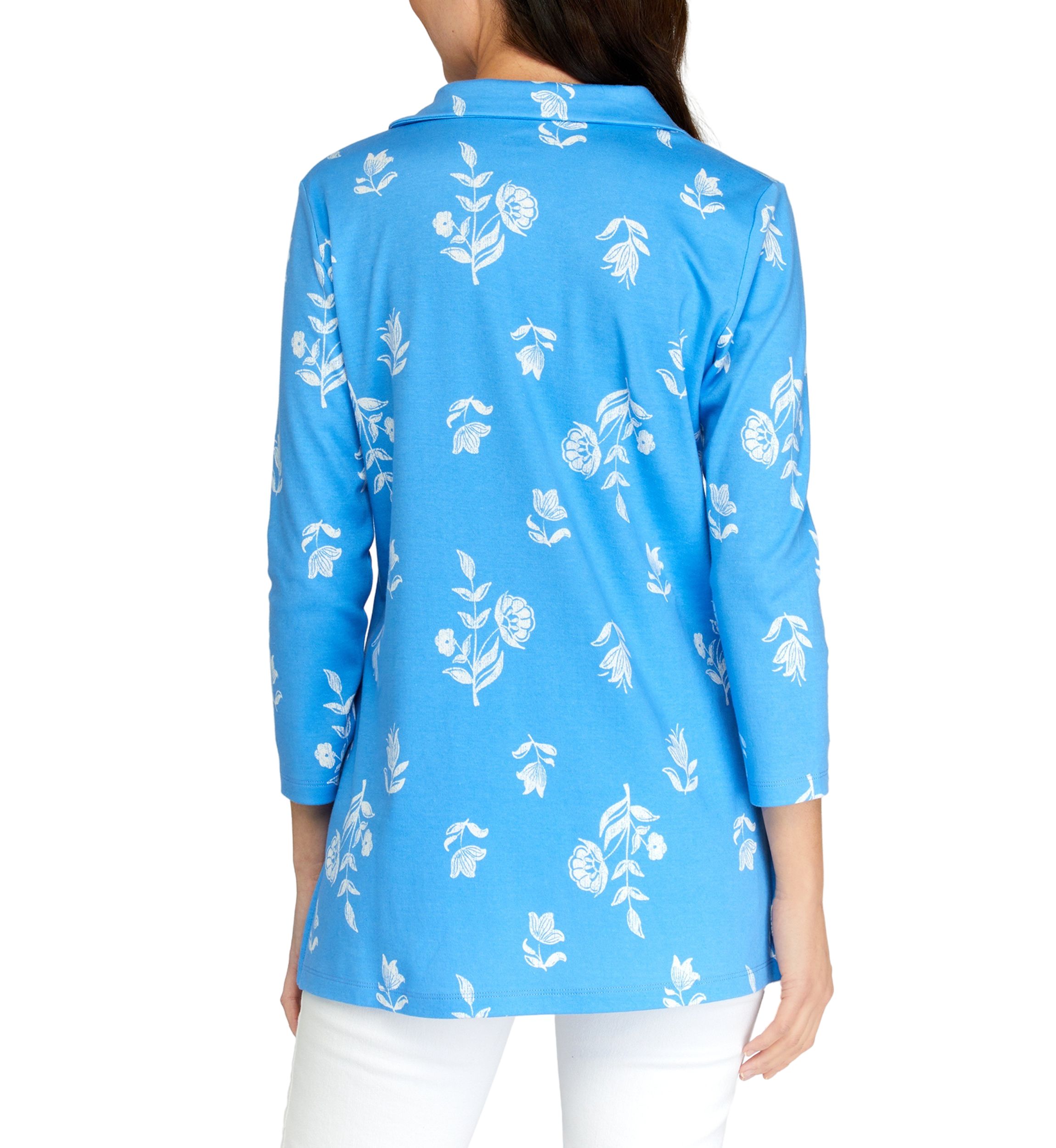 Womens Printed Polo Top
