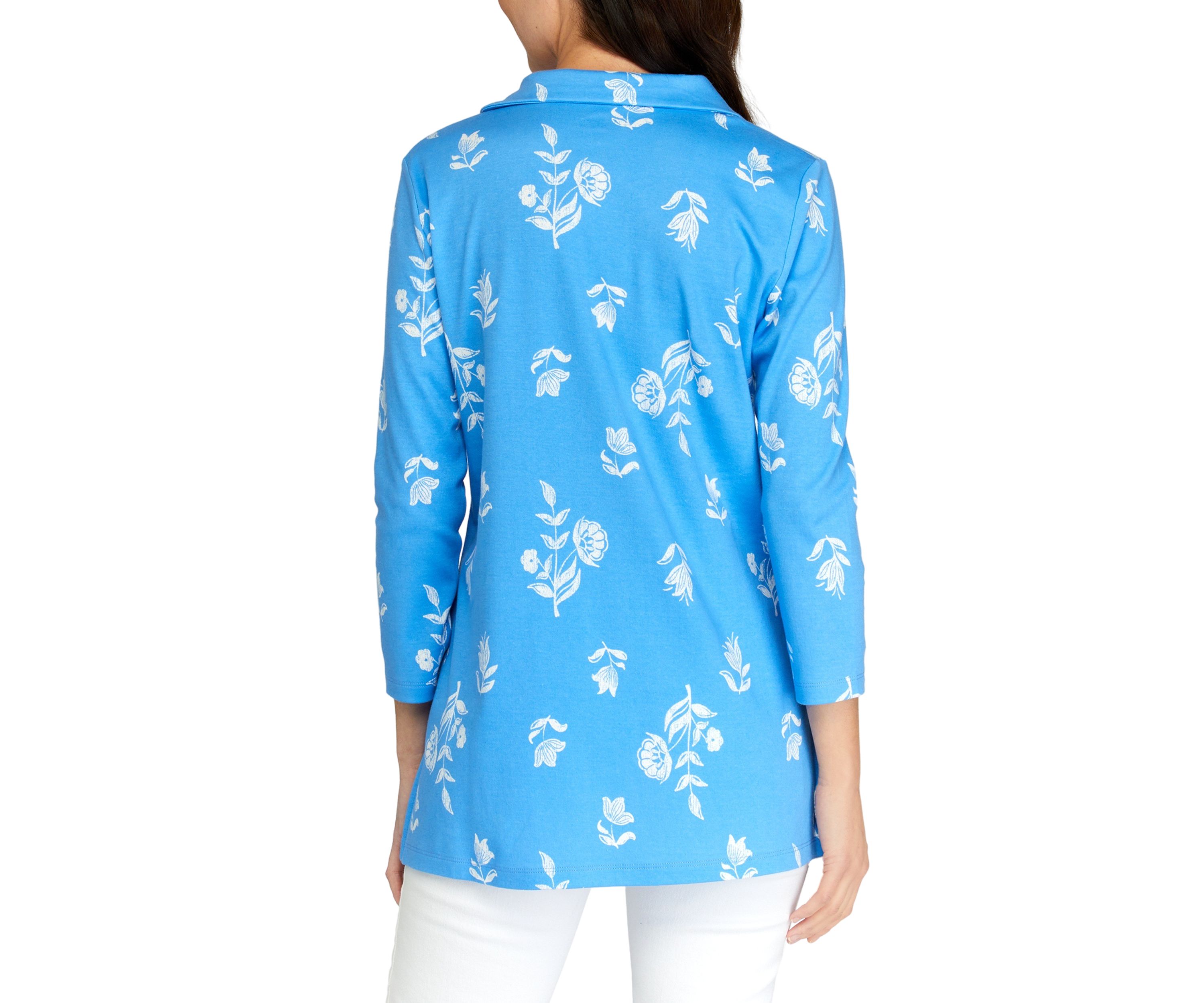 Womens Printed Polo Top