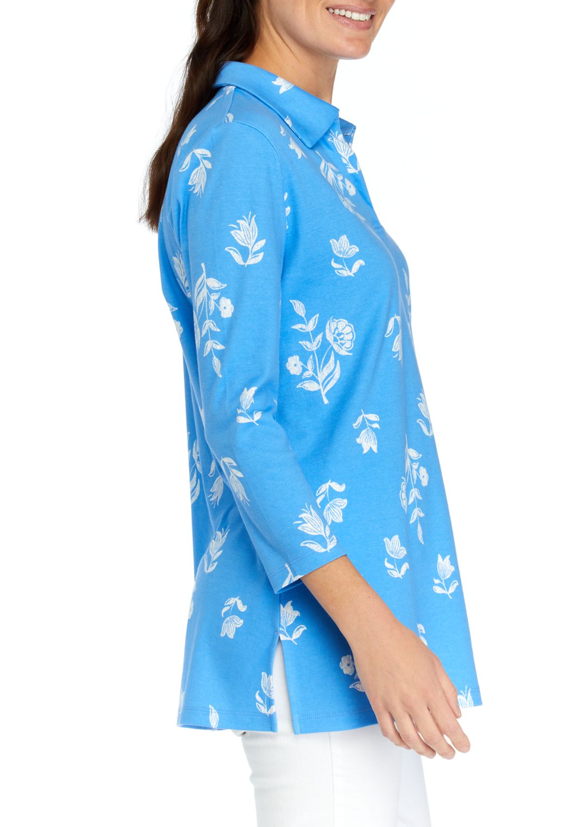 Womens Printed Polo Top