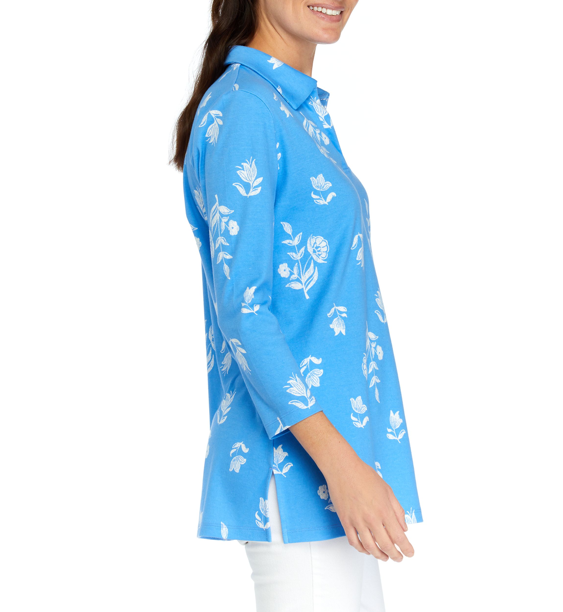 Womens Printed Polo Top