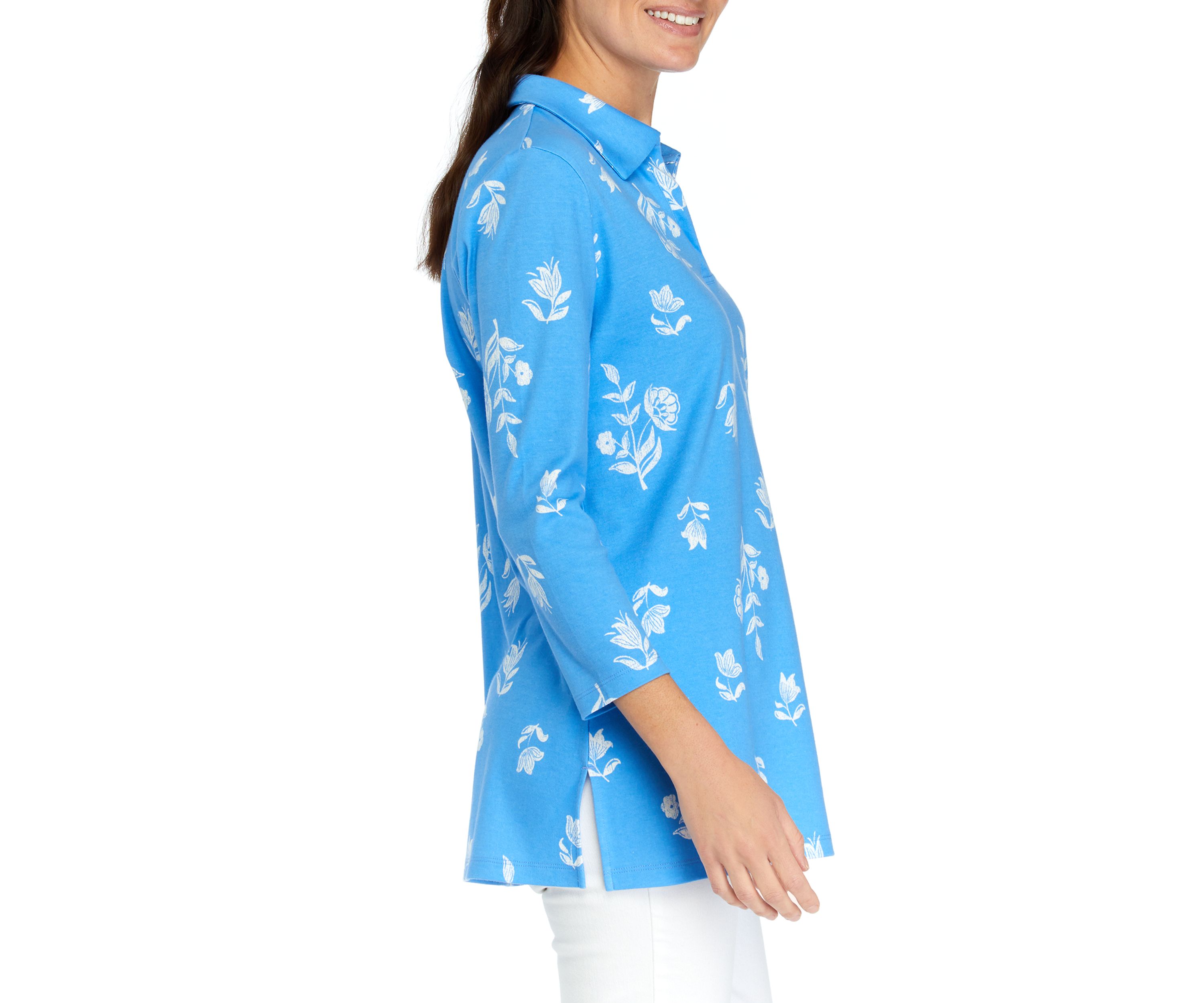 Womens Printed Polo Top