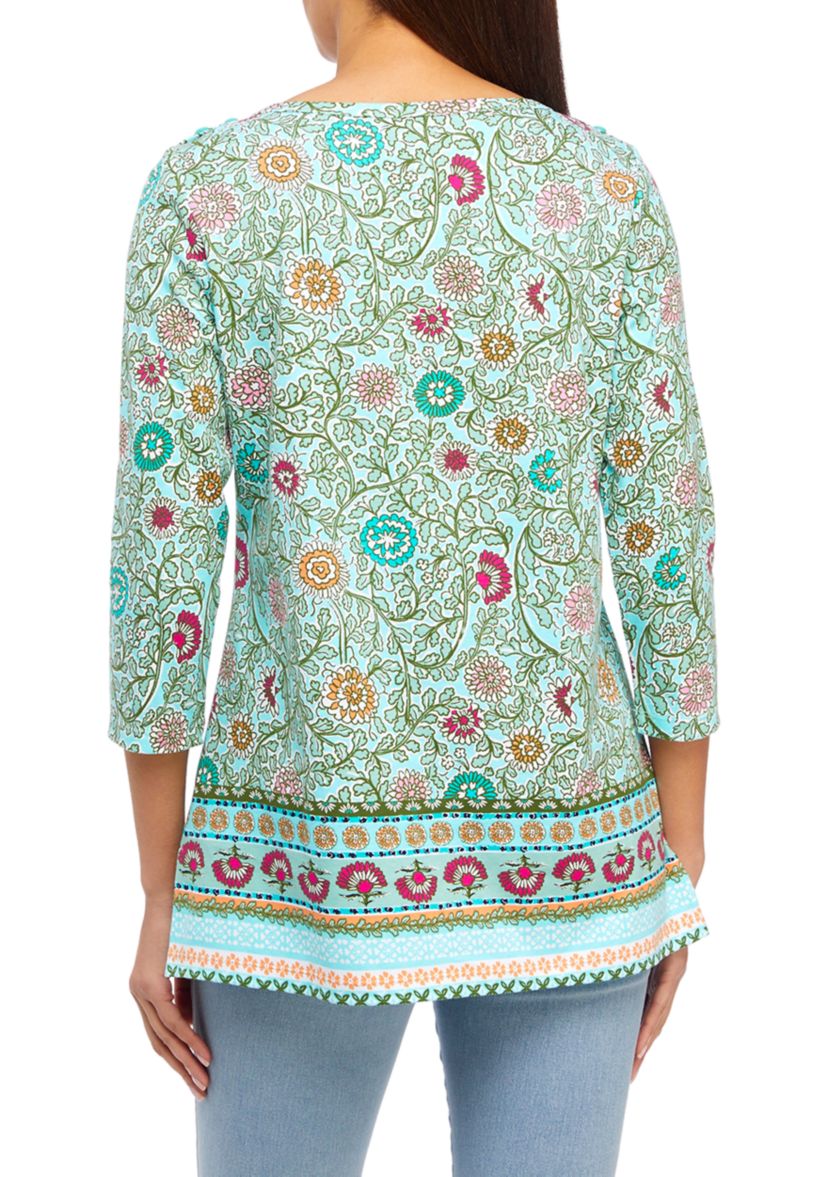Womens Boat Neck Printed Top