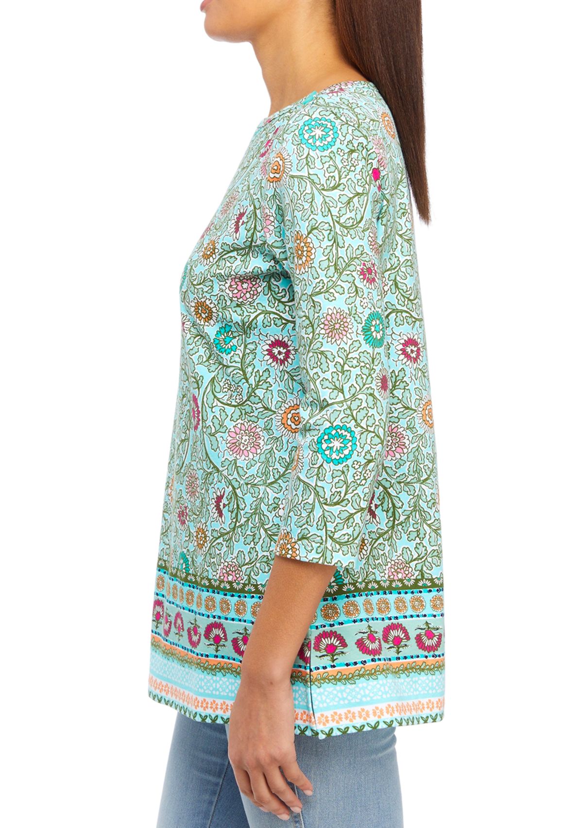 Womens Boat Neck Printed Top