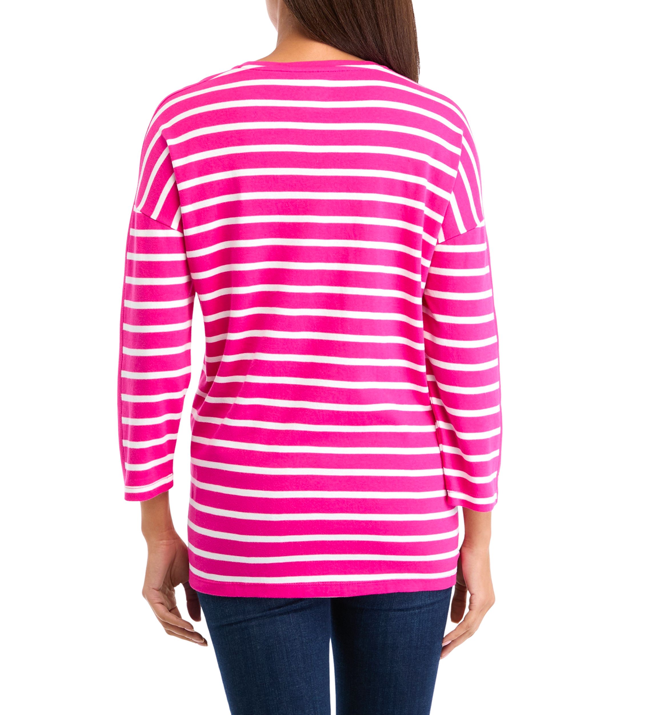 Womens Drop Shoulder Striped Tunic Top