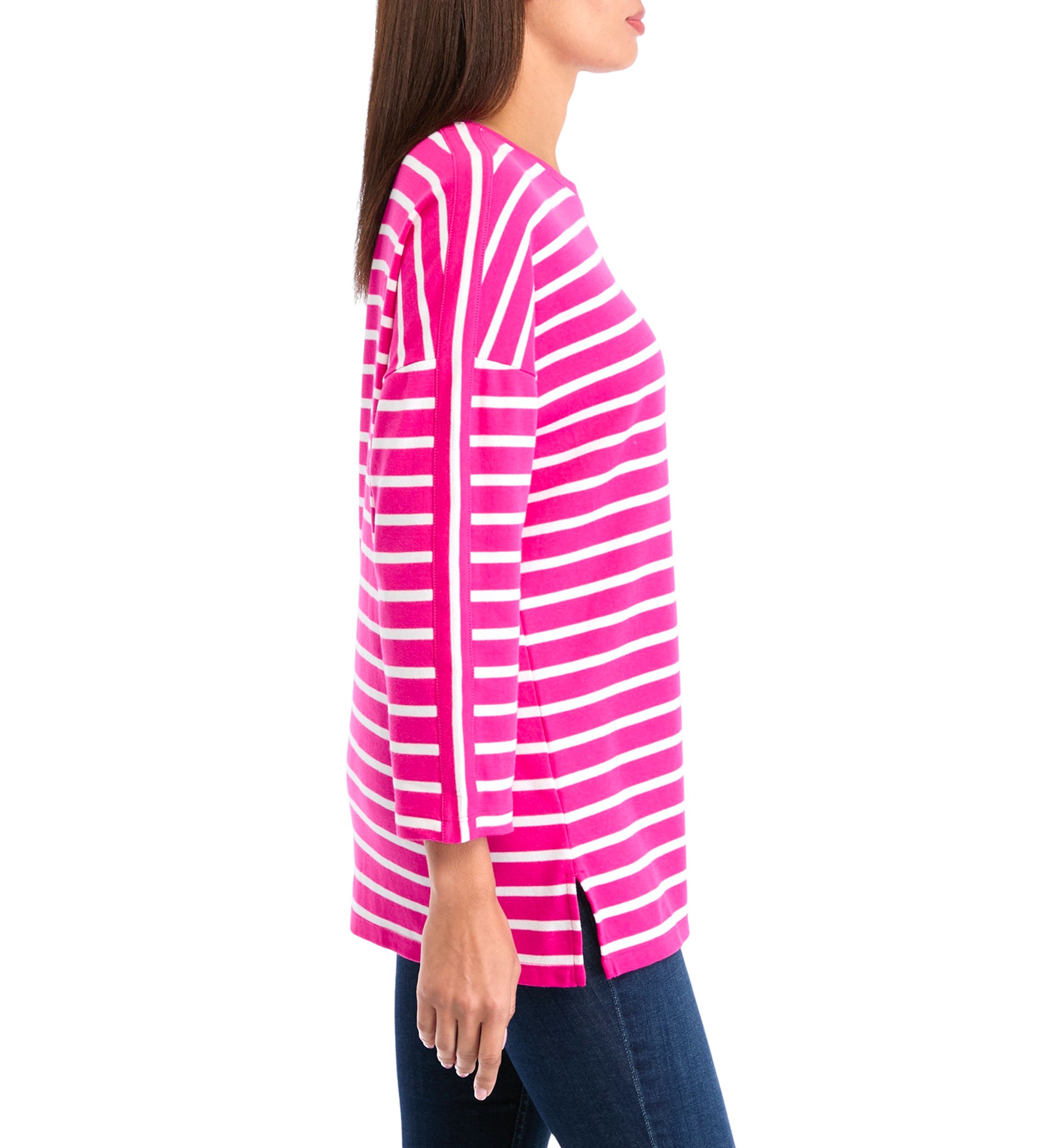 Womens Drop Shoulder Striped Tunic Top