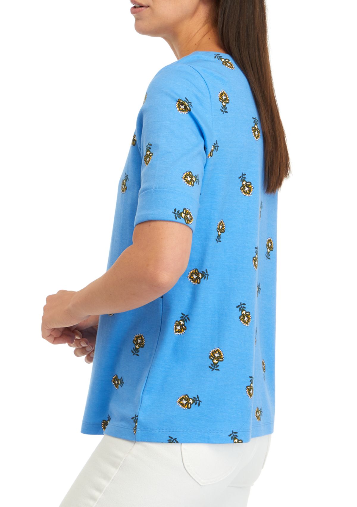 Womens Printed Boat Neck Top