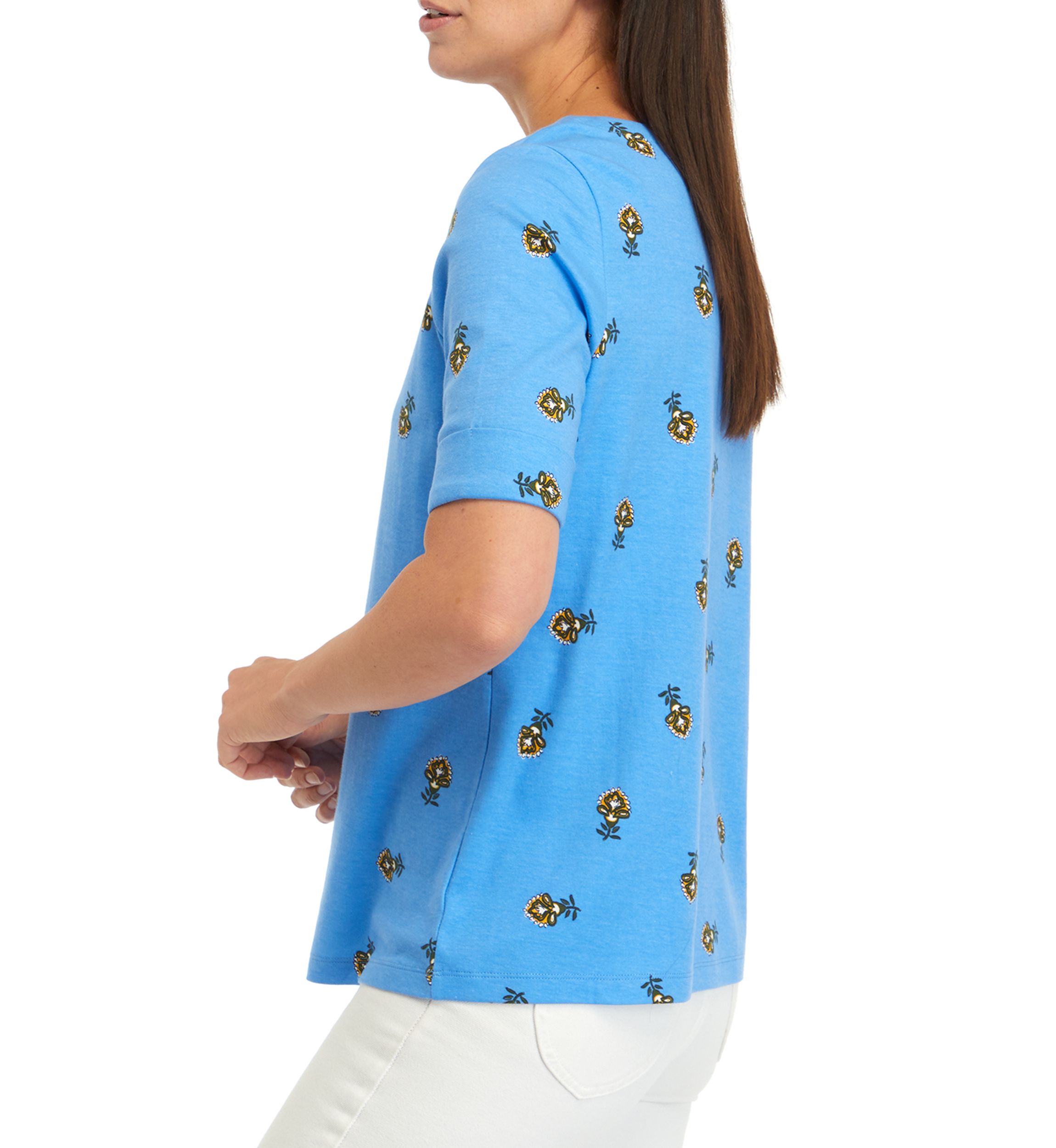 Womens Printed Boat Neck Top