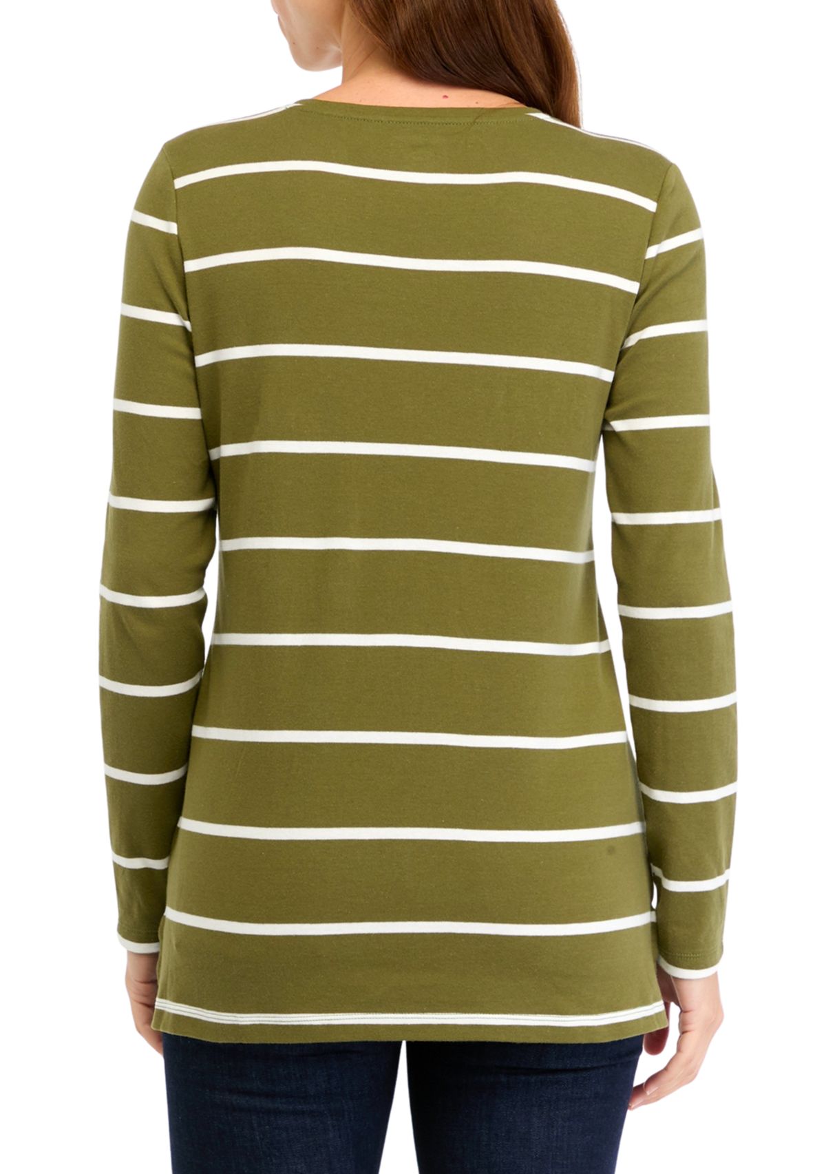Womens Long Sleeve Crew Neck Tunic Top