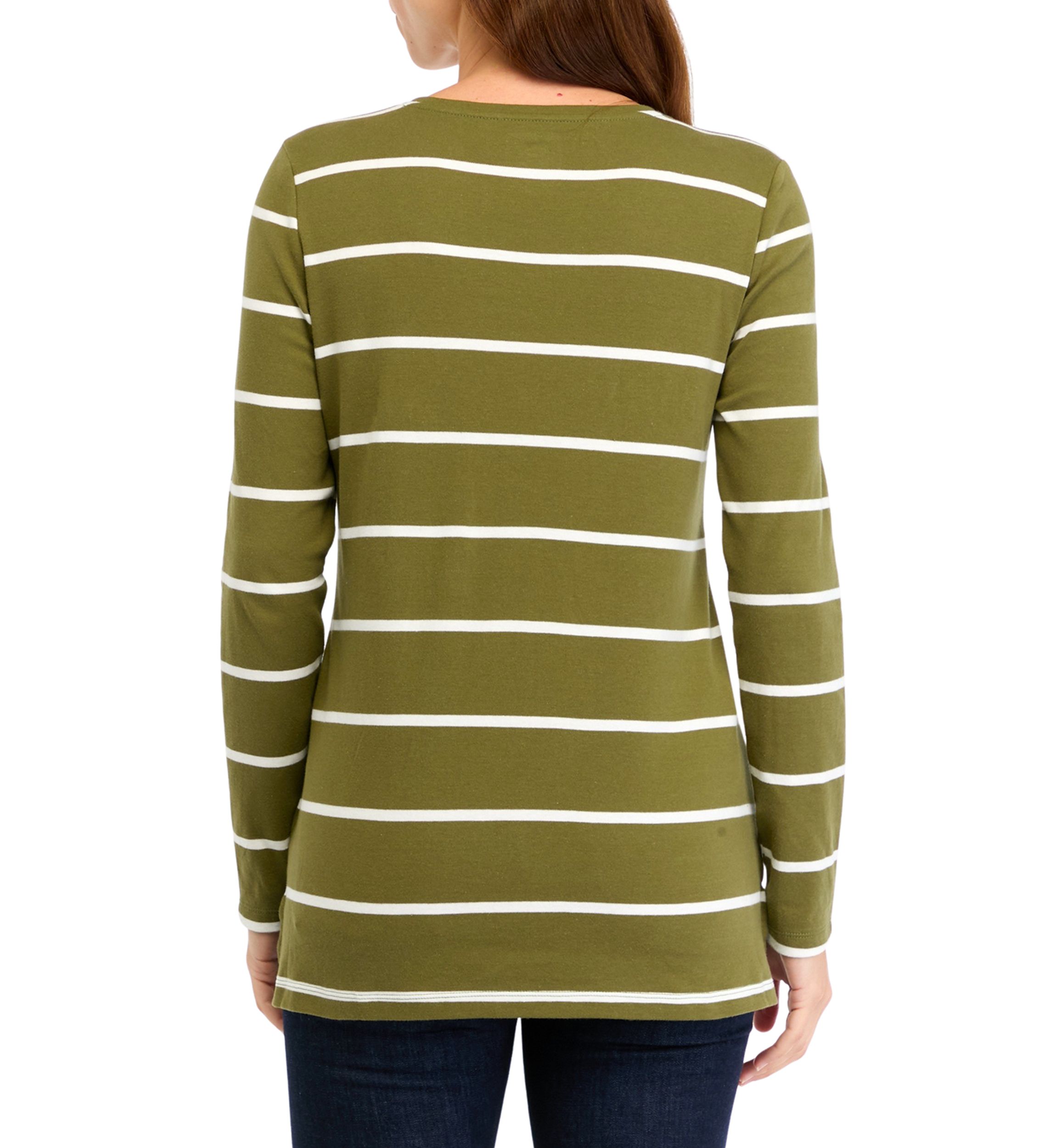 Womens Long Sleeve Crew Neck Tunic Top