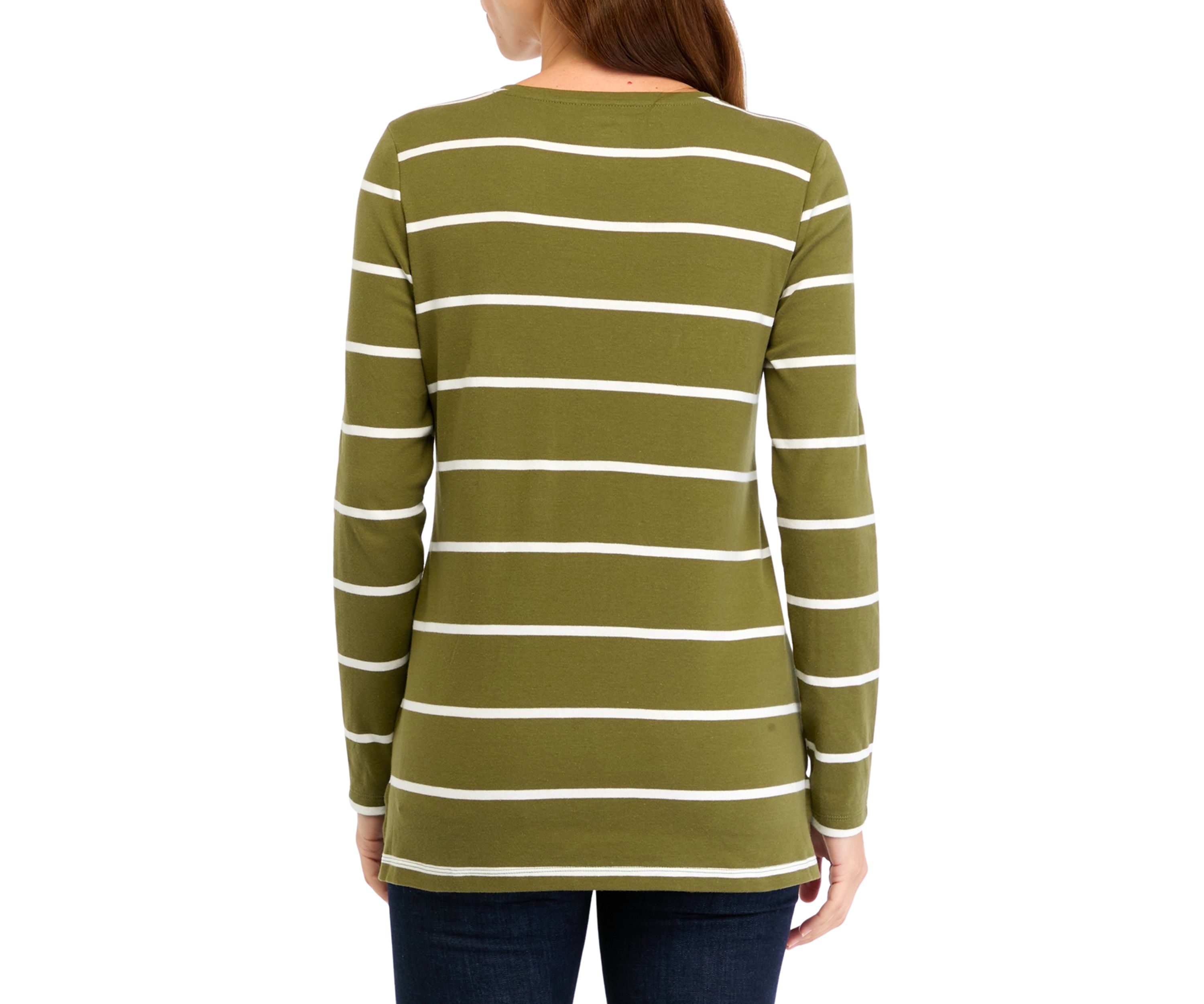 Womens Long Sleeve Crew Neck Tunic Top