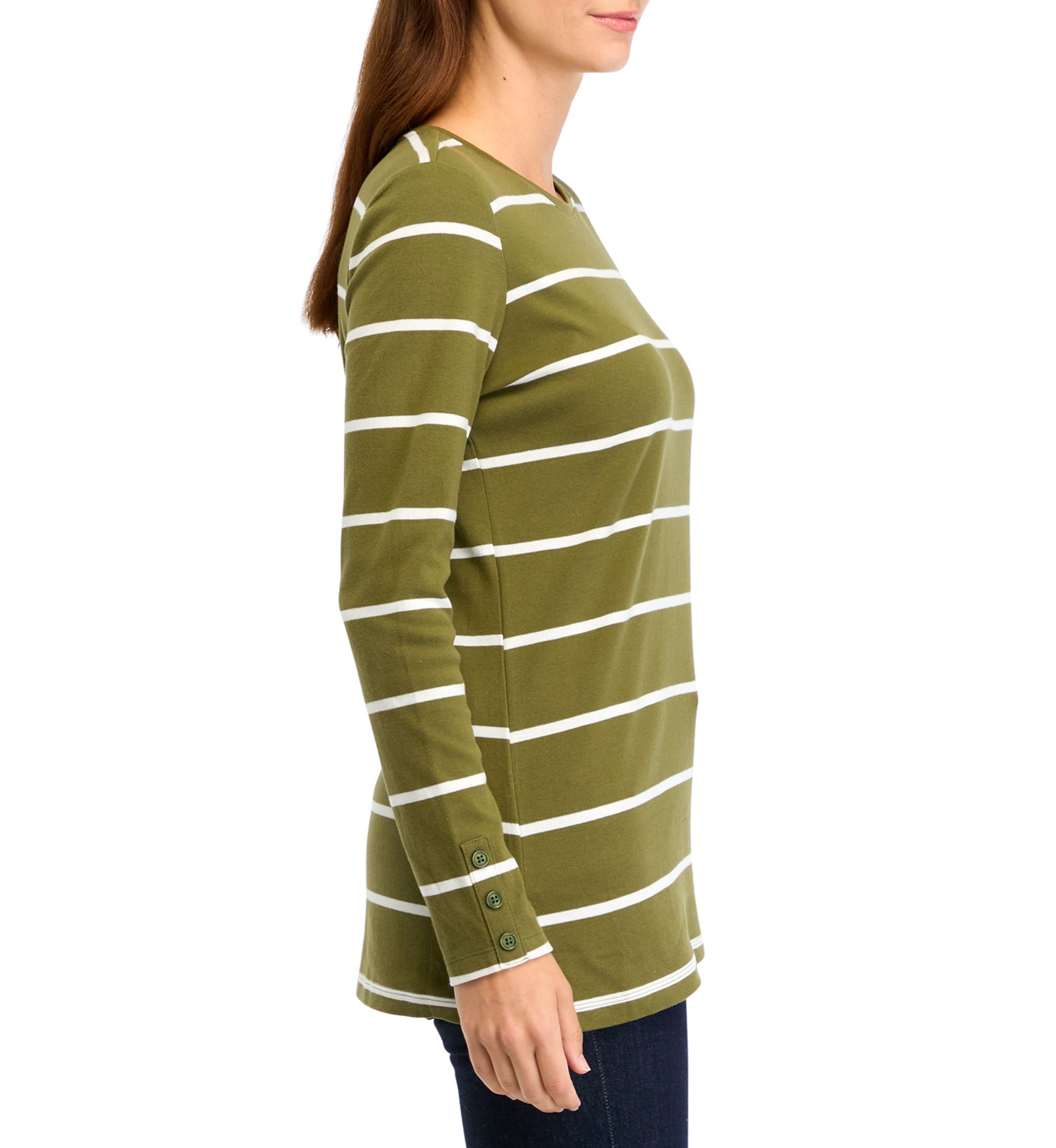 Womens Long Sleeve Crew Neck Tunic Top