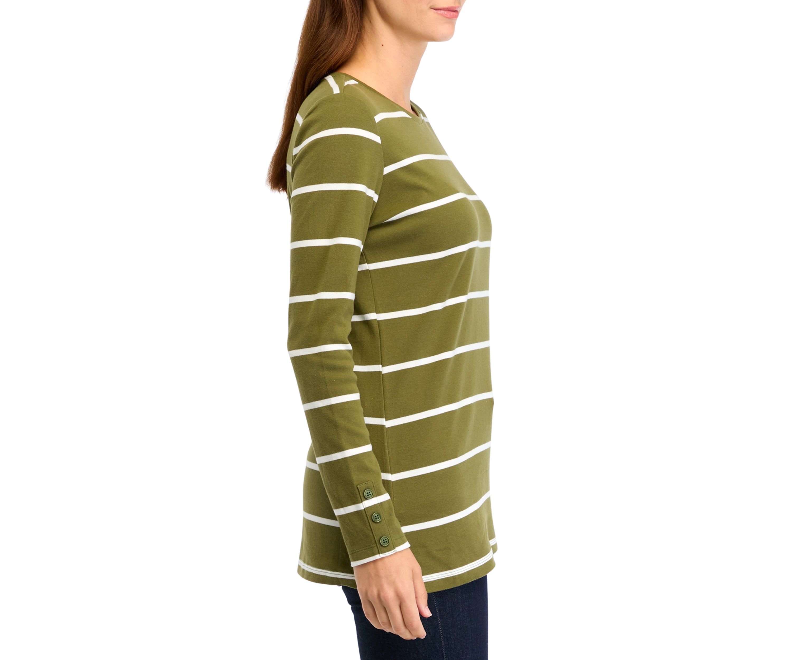 Womens Long Sleeve Crew Neck Tunic Top