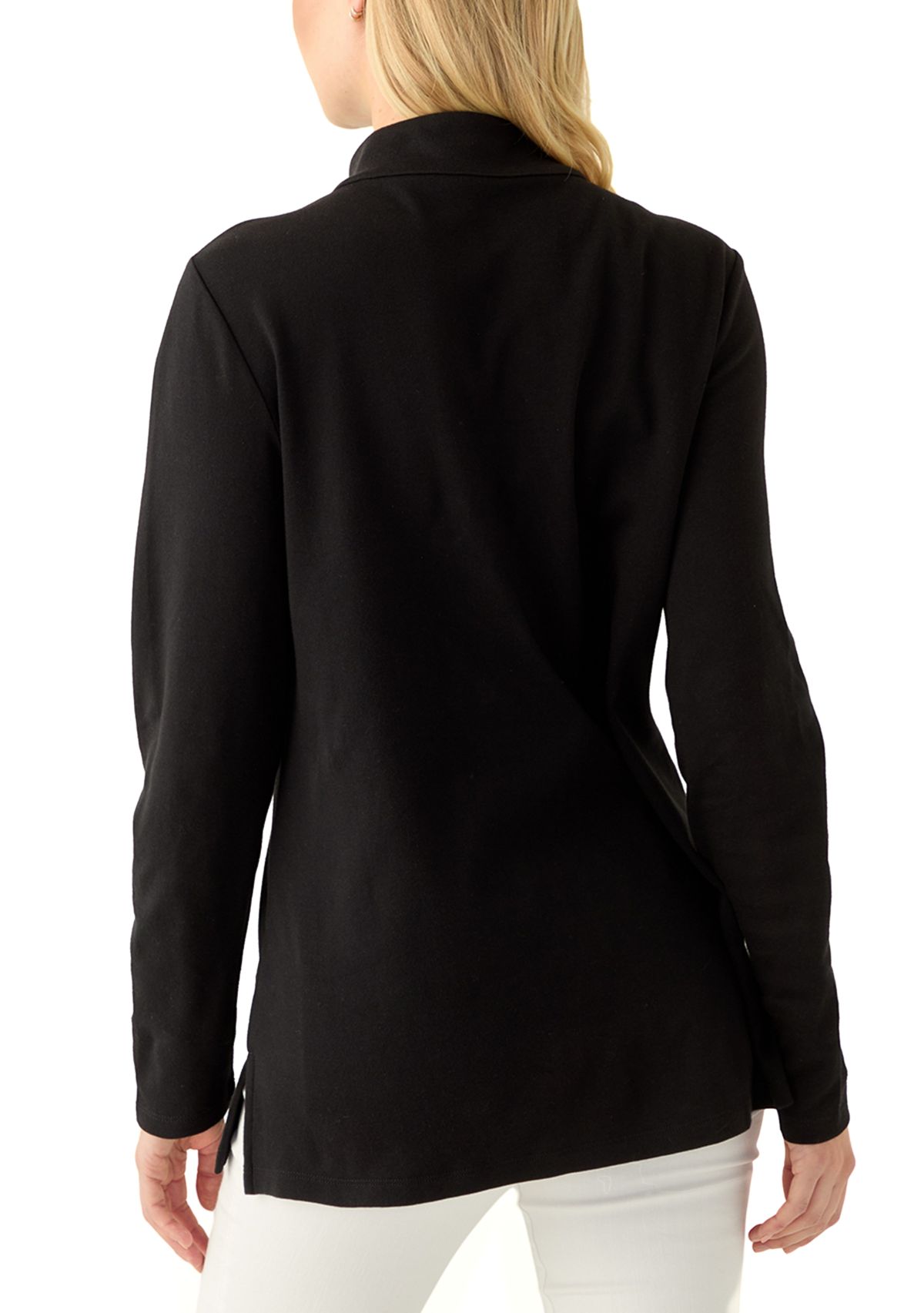 Womens Long Sleeve Henley Tunic Top