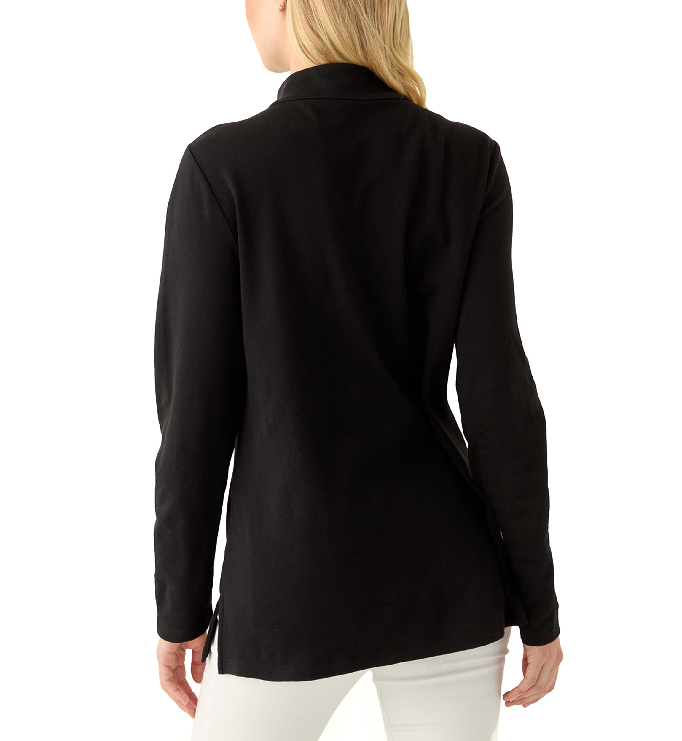 Womens Long Sleeve Henley Tunic Top