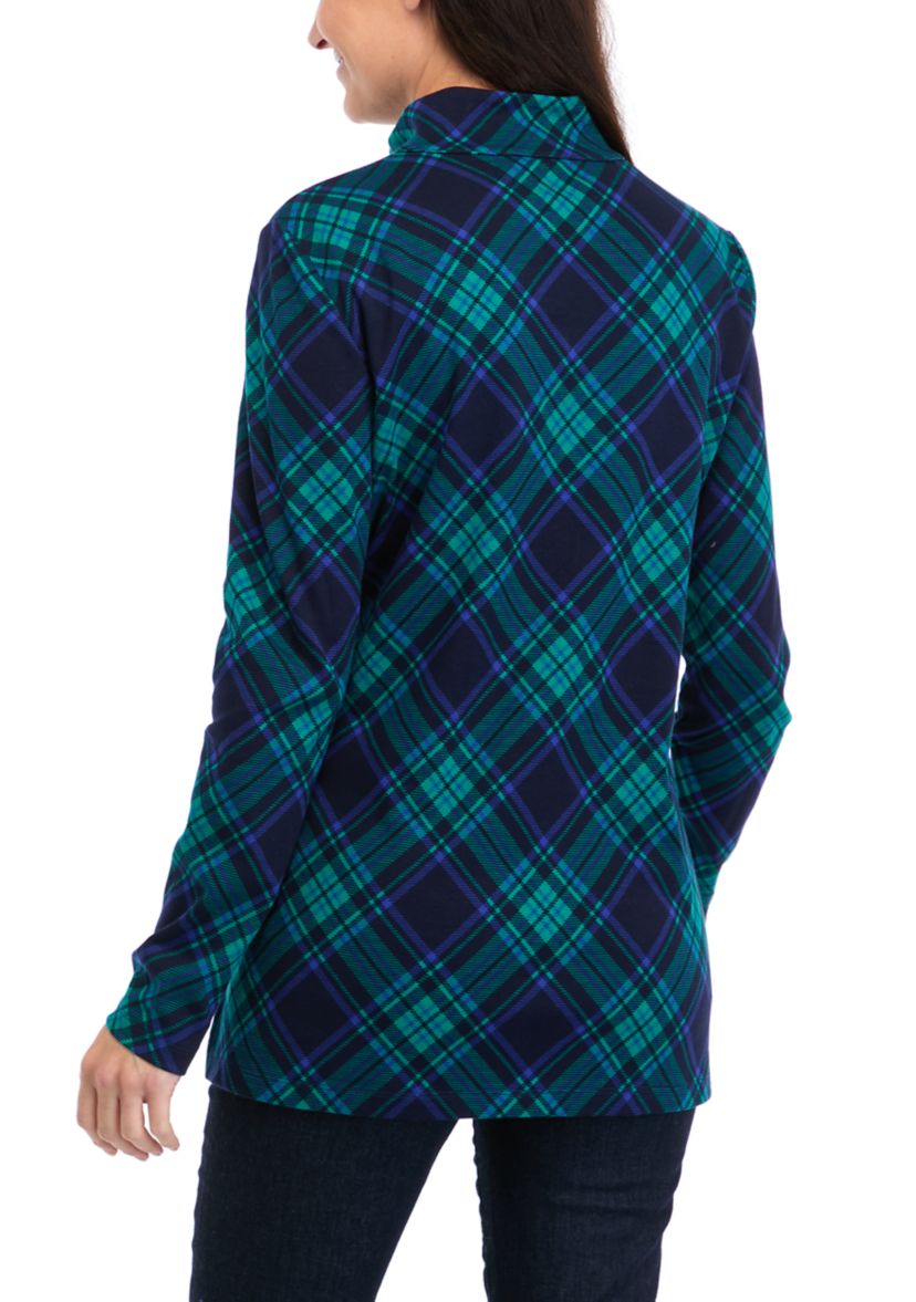 Womens Mock Neck Henley Shirt