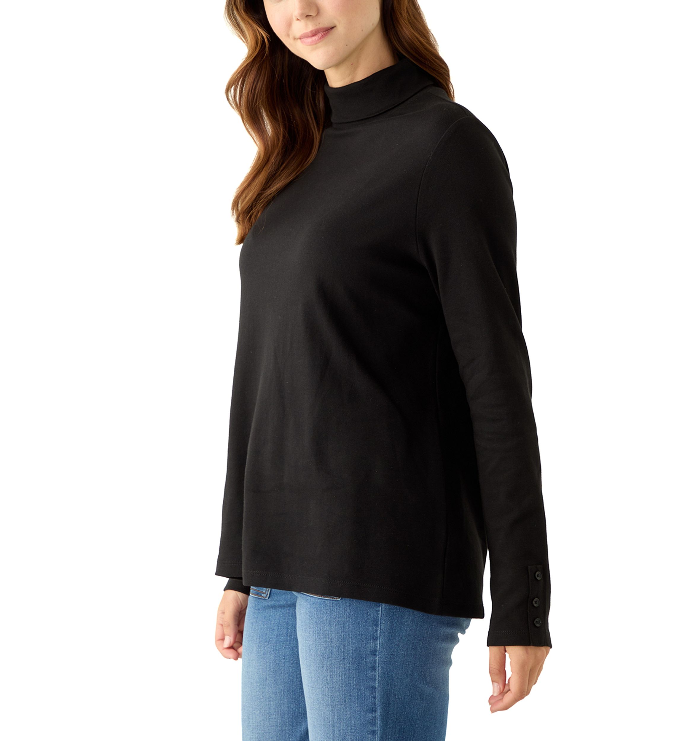 Womens Long Sleeve Mock Neck Top