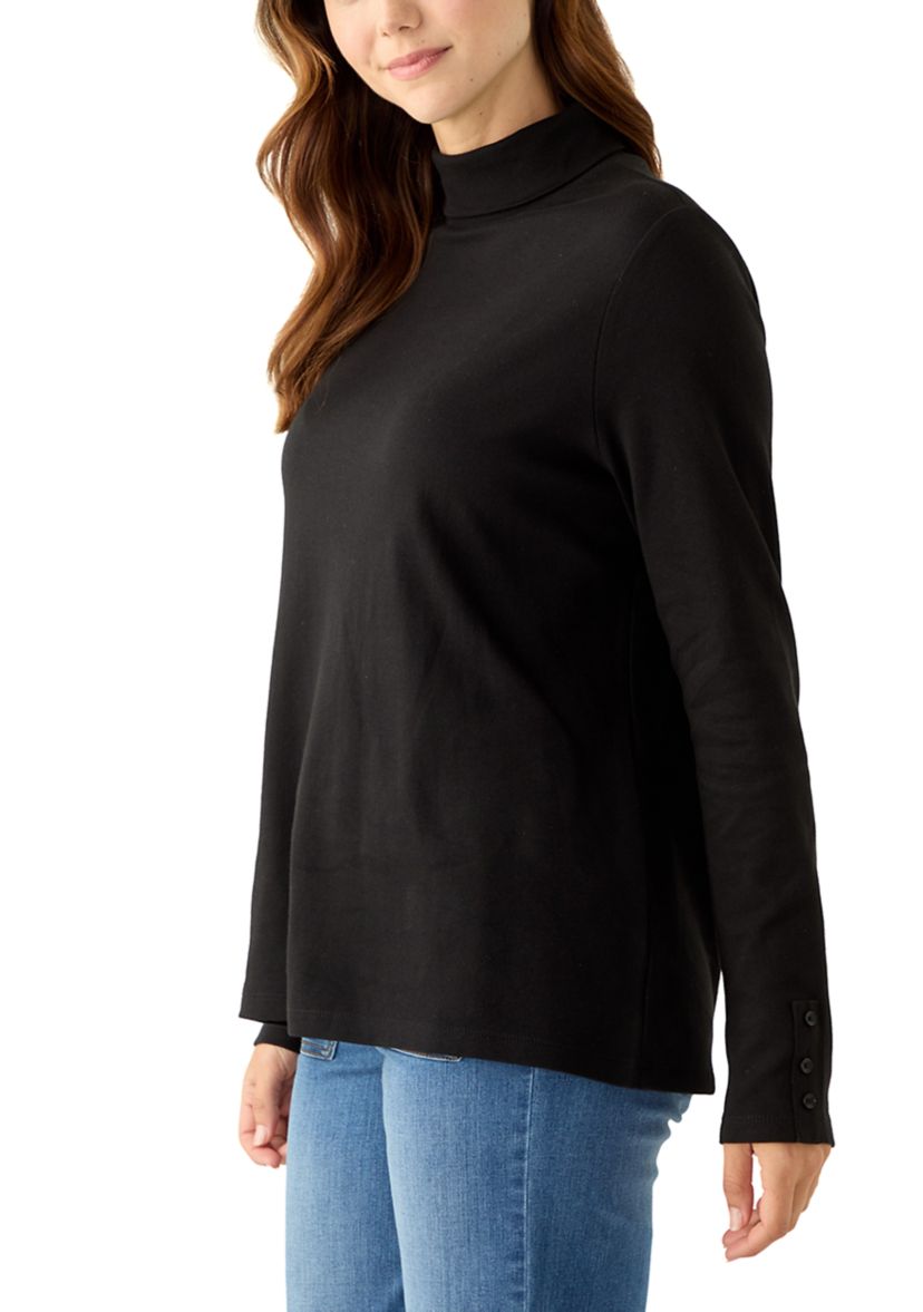 Womens Long Sleeve Mock Neck Top