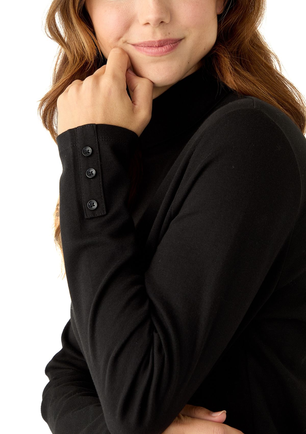 Womens Long Sleeve Mock Neck Top