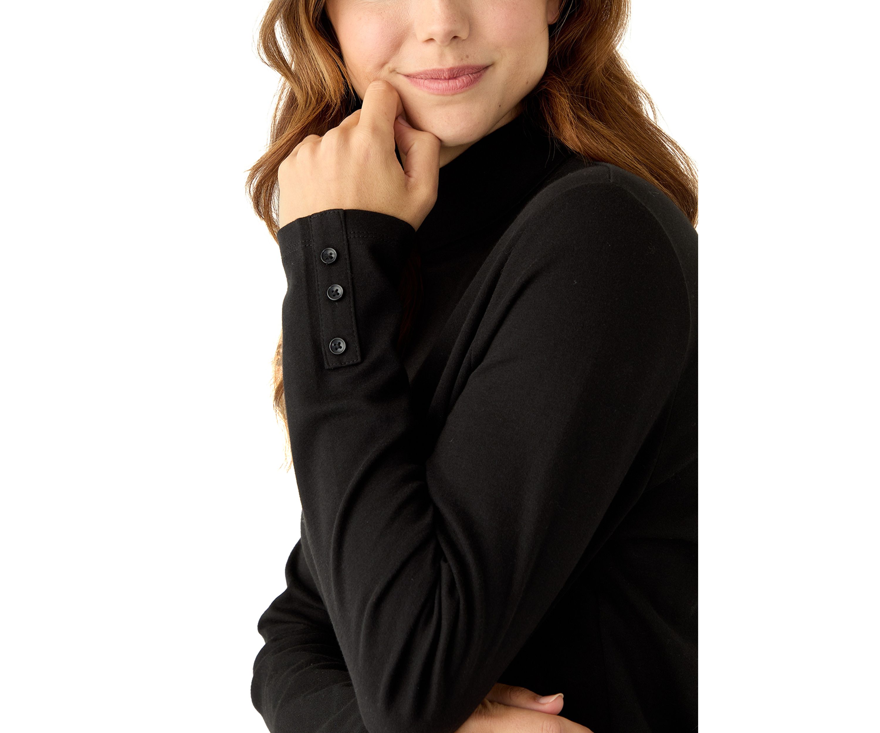 Womens Long Sleeve Mock Neck Top