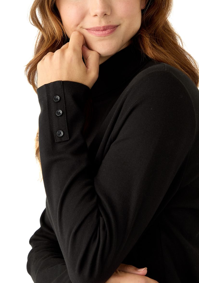 Womens Long Sleeve Mock Neck Top