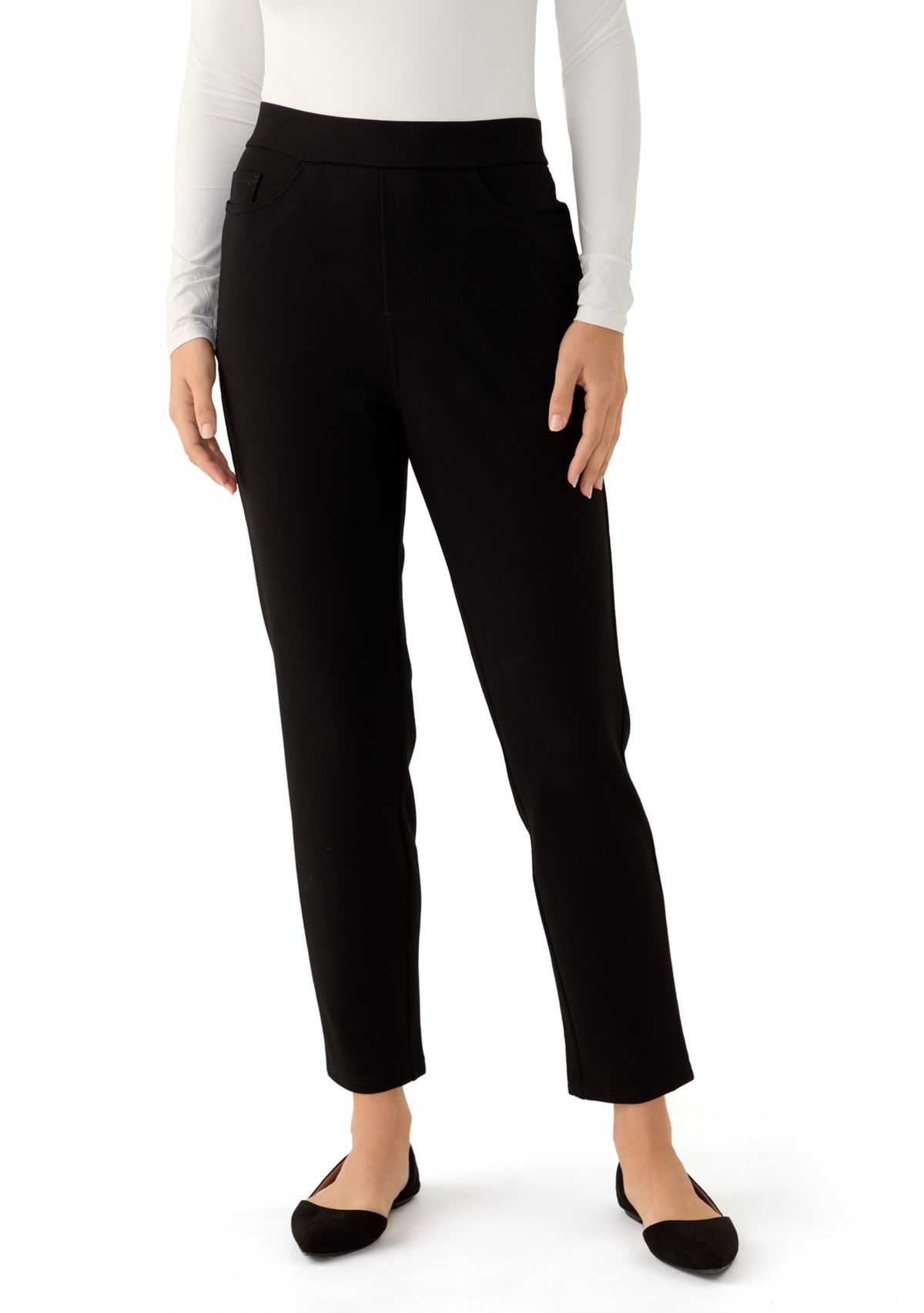 Womens Pull On Ponte Pants