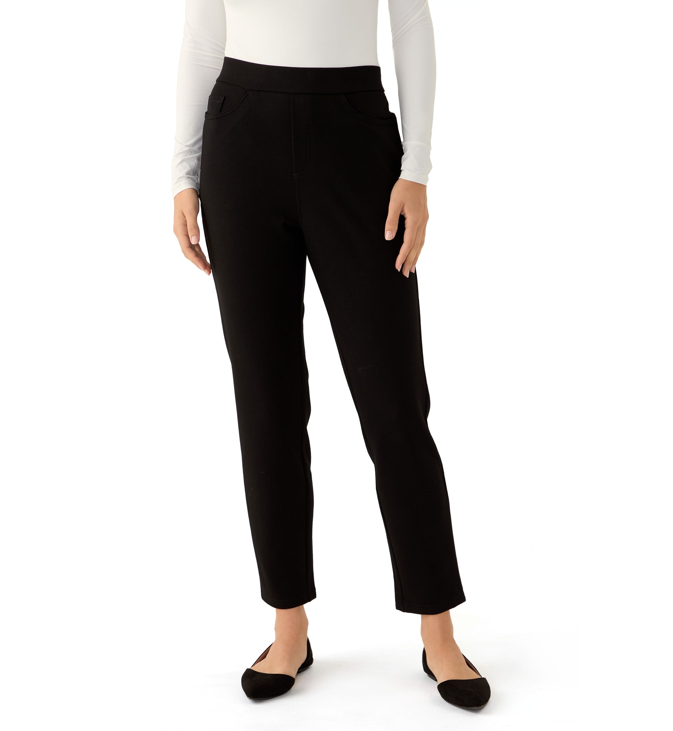 Womens Pull On Ponte Pants