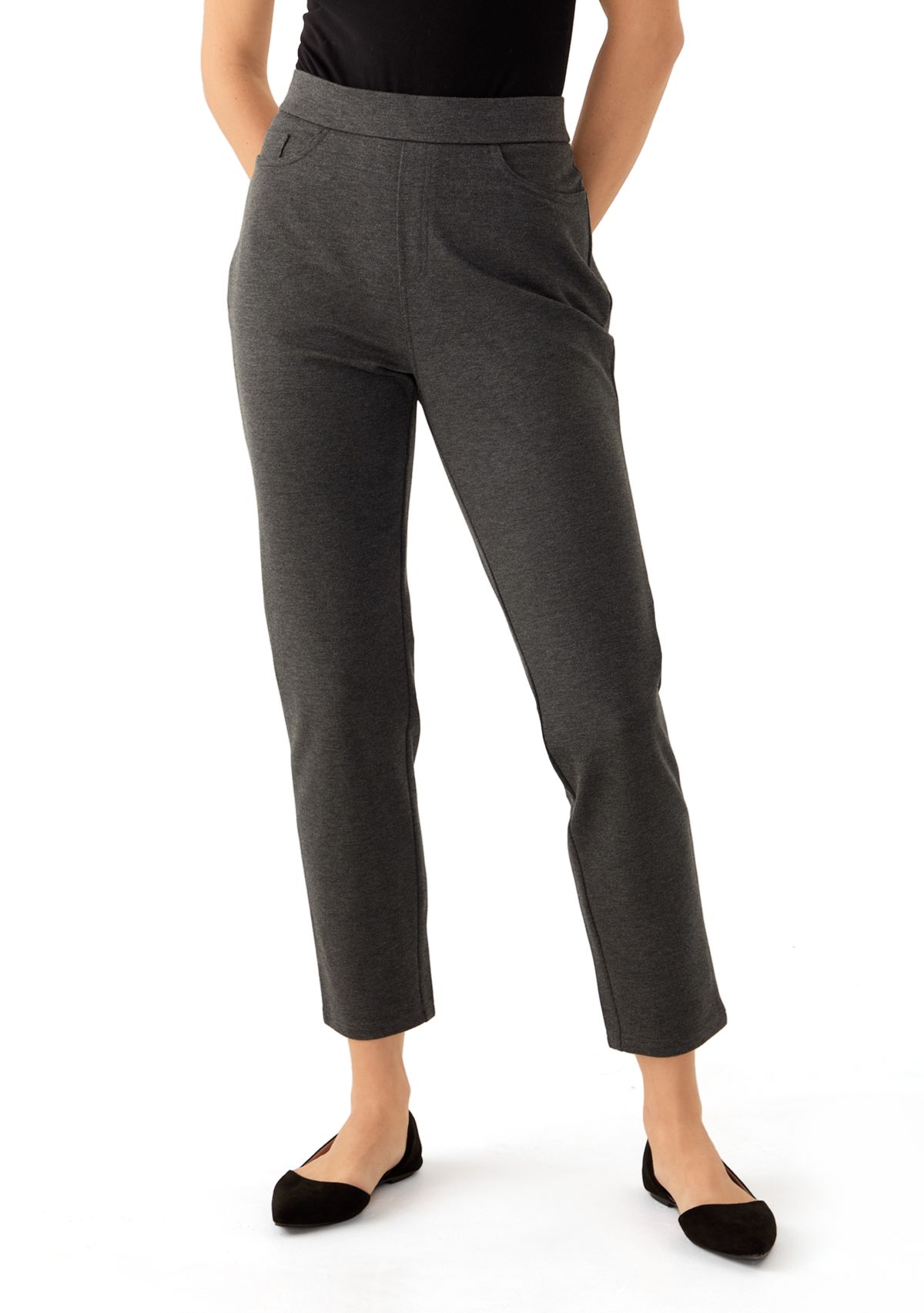 Womens Pull On Ponte Heather Pants