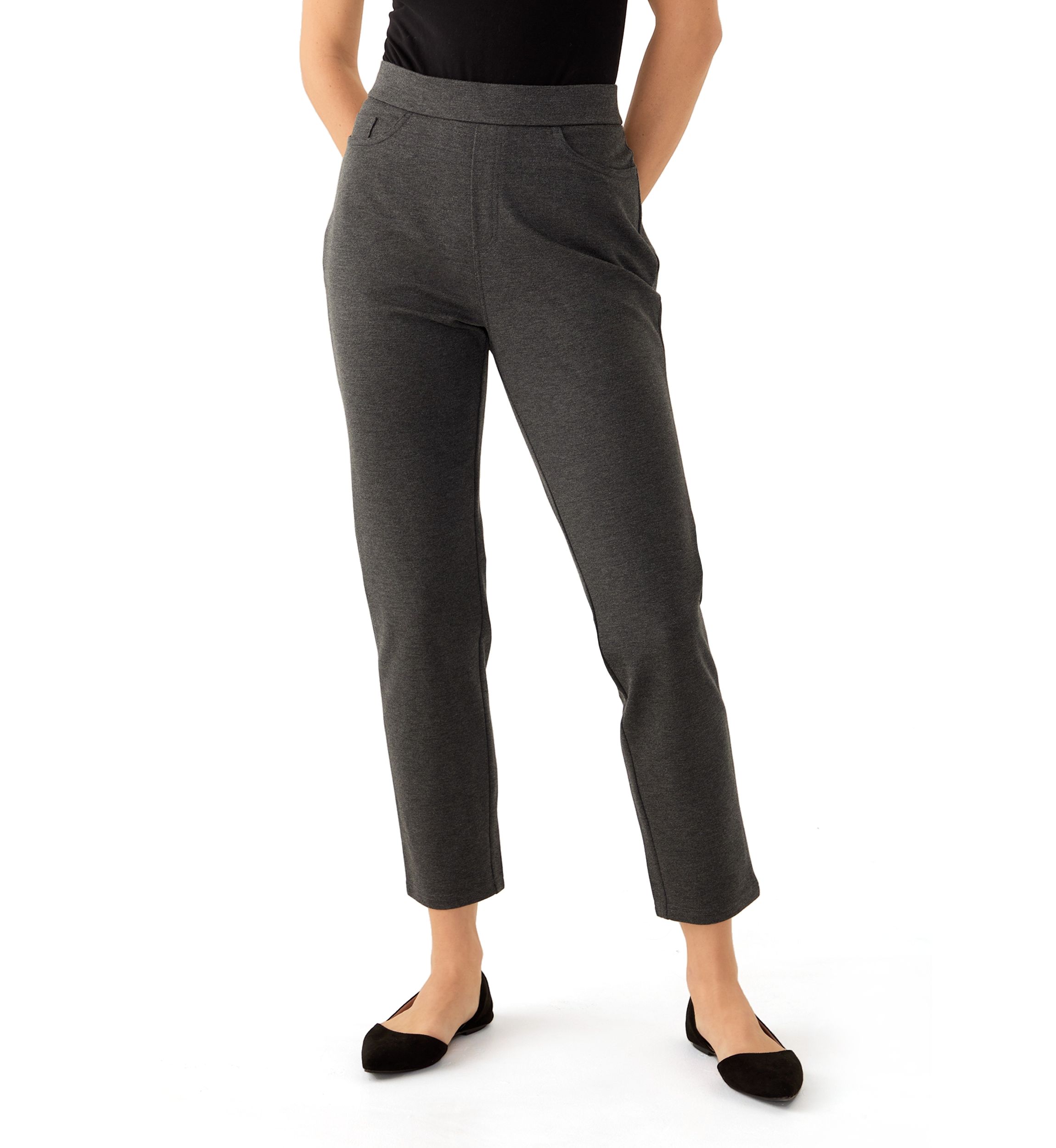 Womens Pull On Ponte Heather Pants