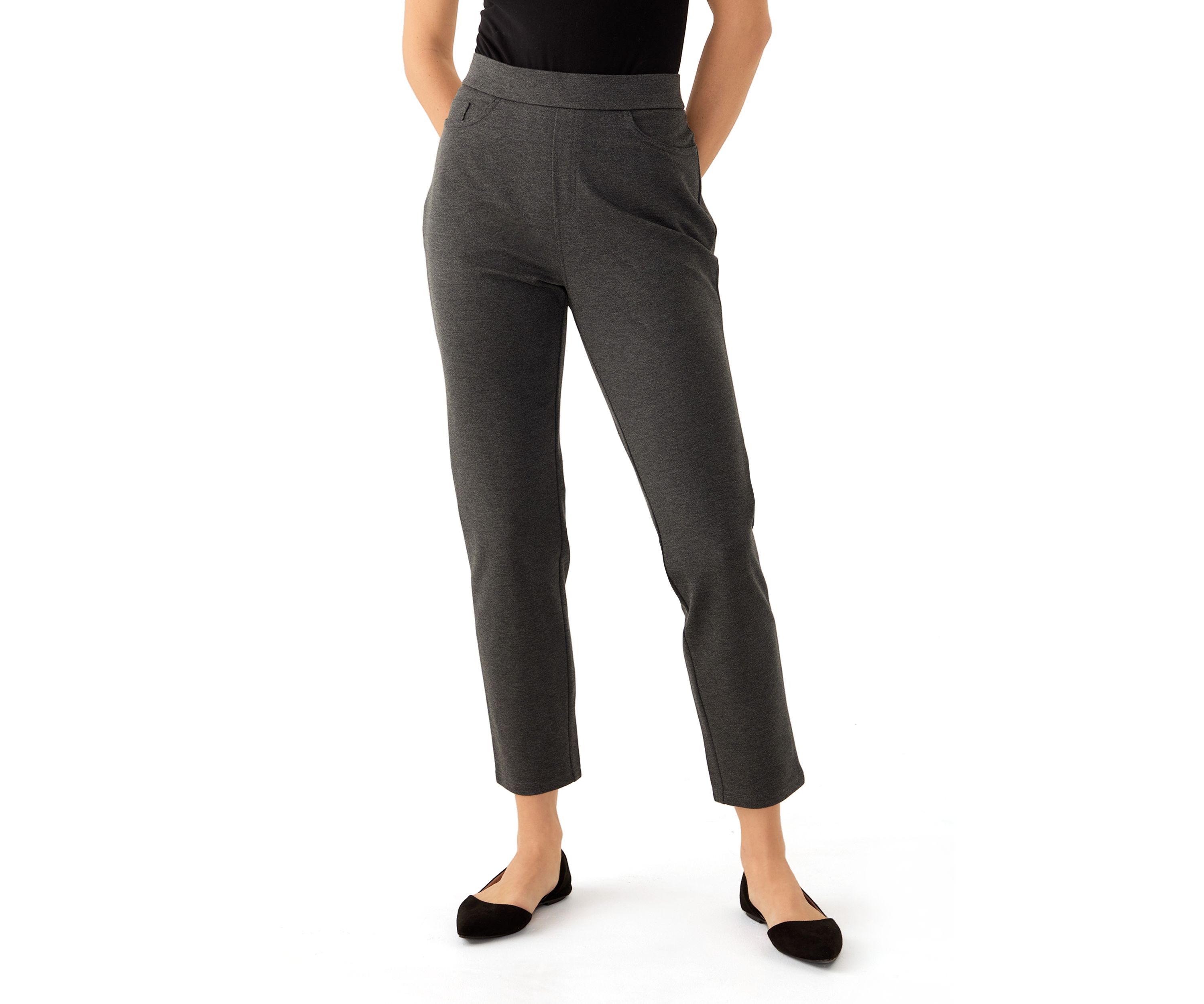 Womens Pull On Ponte Heather Pants