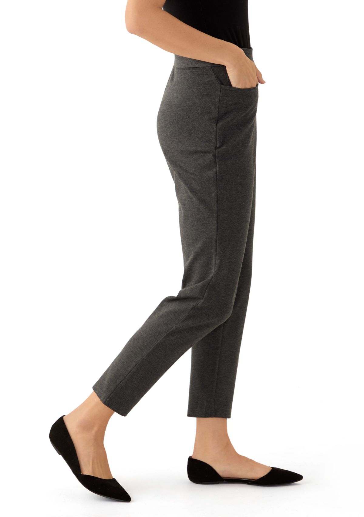 Womens Pull On Ponte Heather Pants