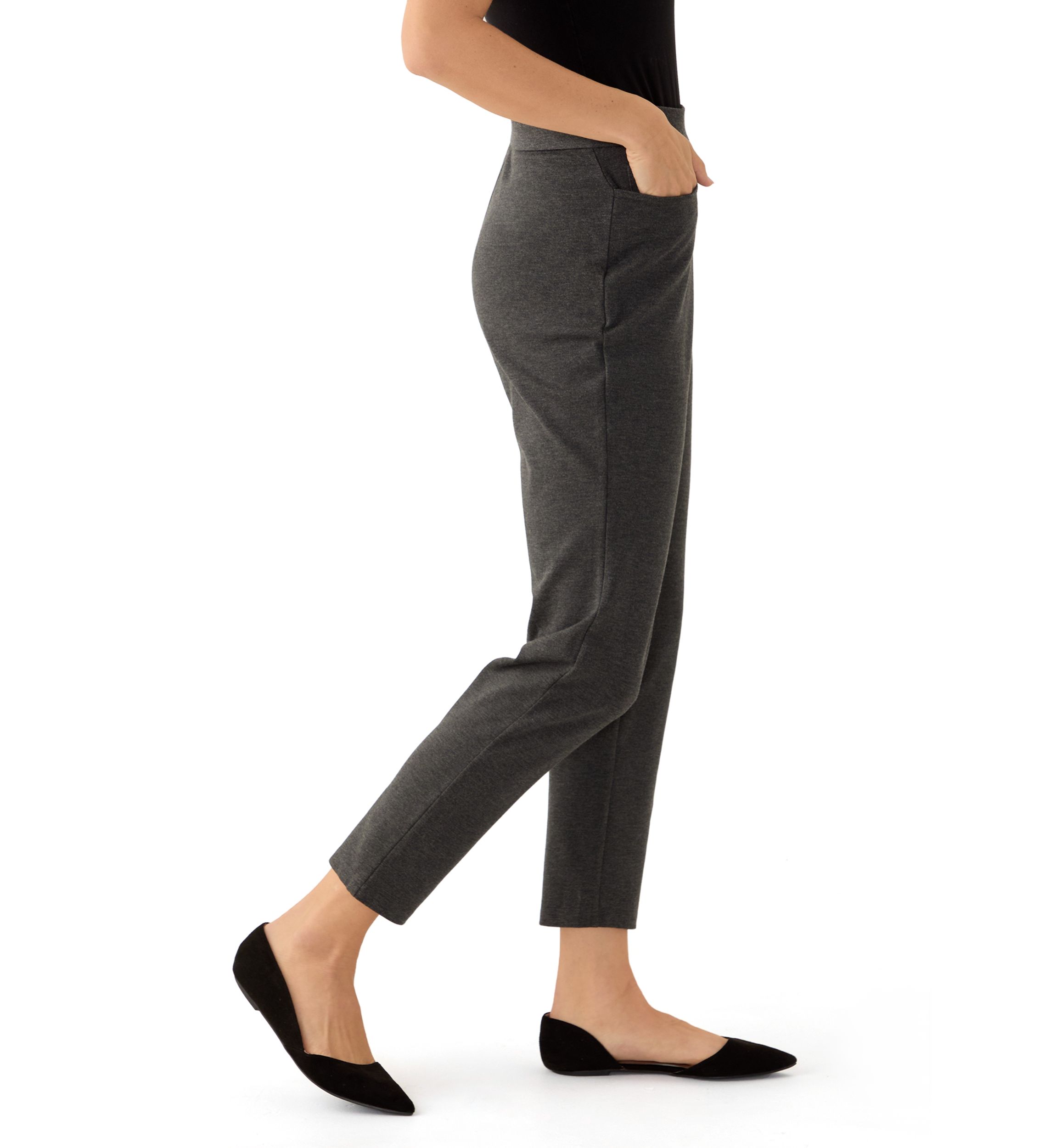 Womens Pull On Ponte Heather Pants