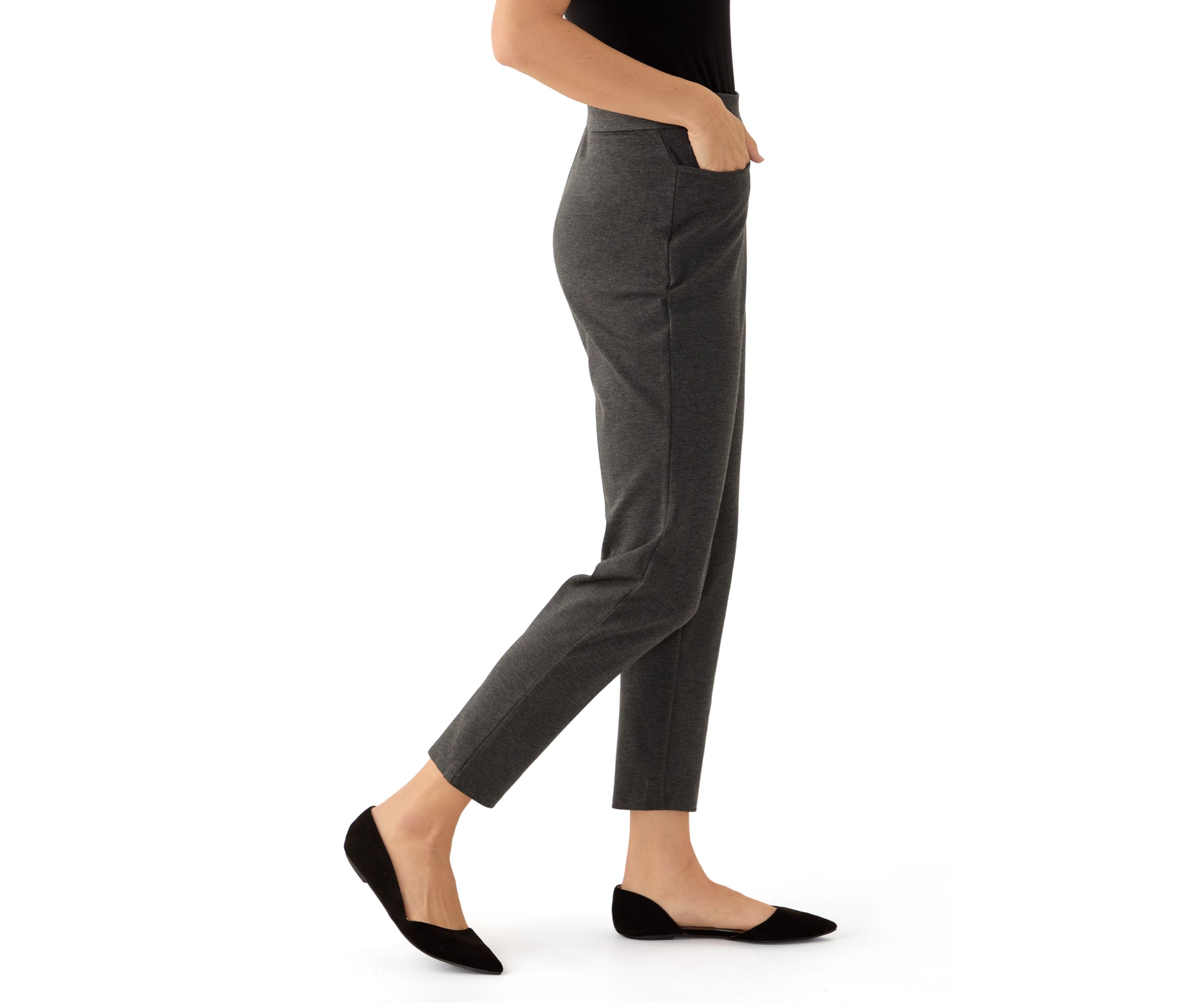 Womens Pull On Ponte Heather Pants