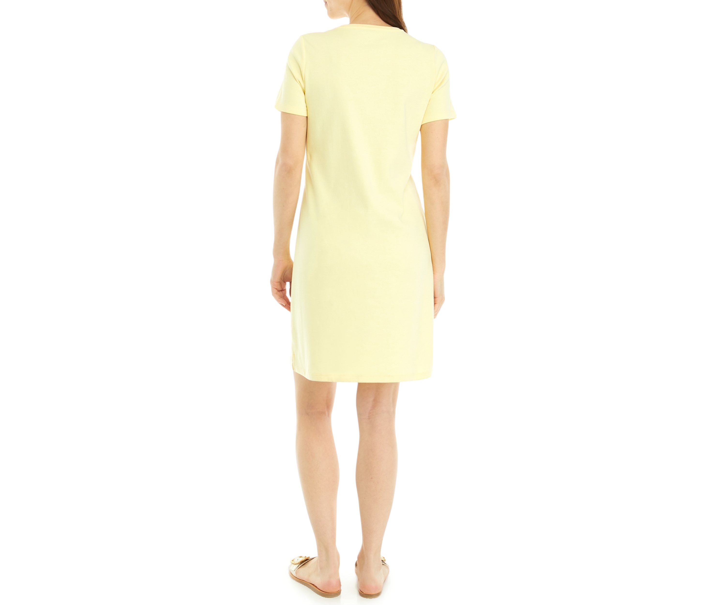 Womens Short Sleeve Crew Neck Dress
